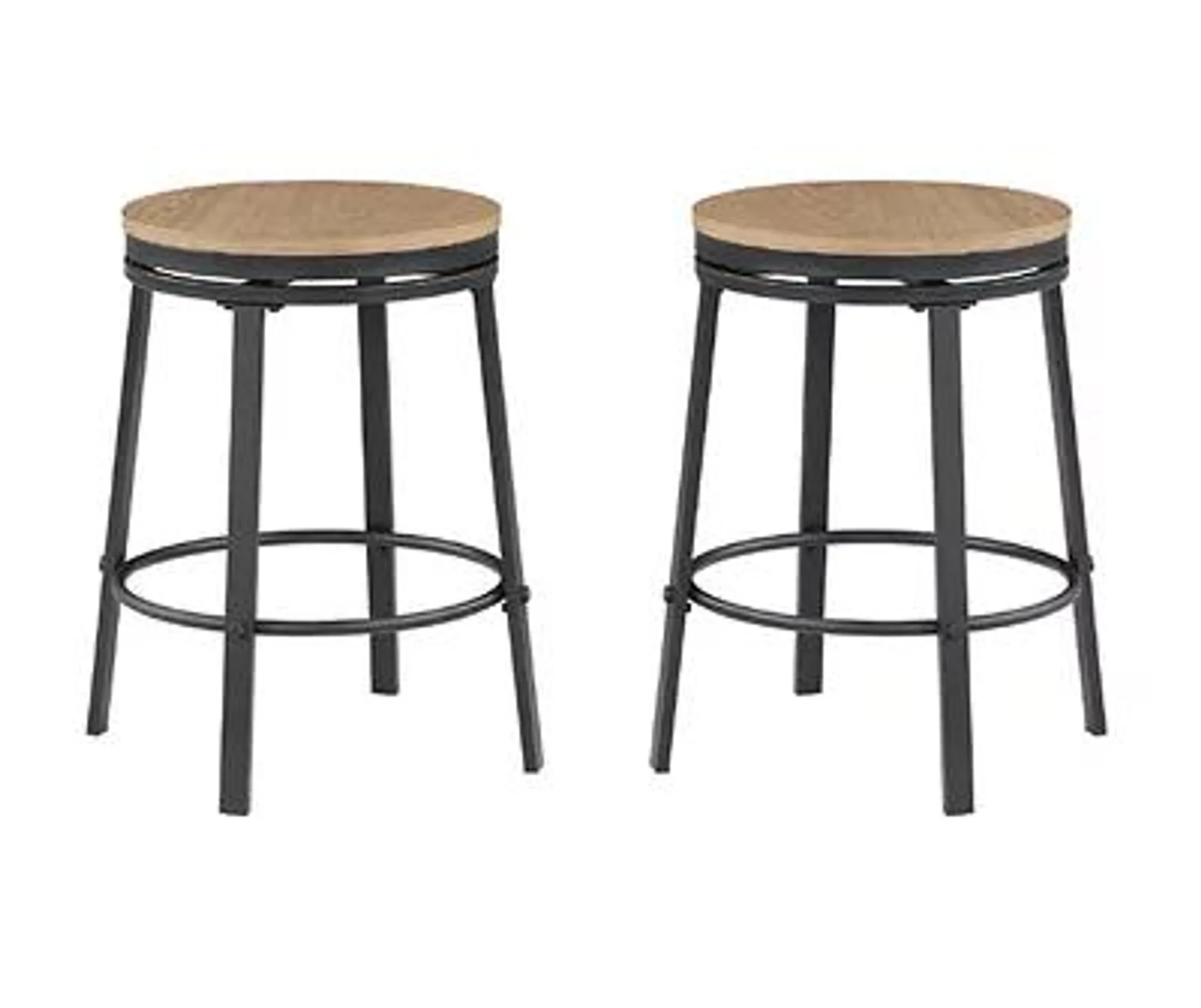 24" Portland Swivel Counter Stools, 2-Pack