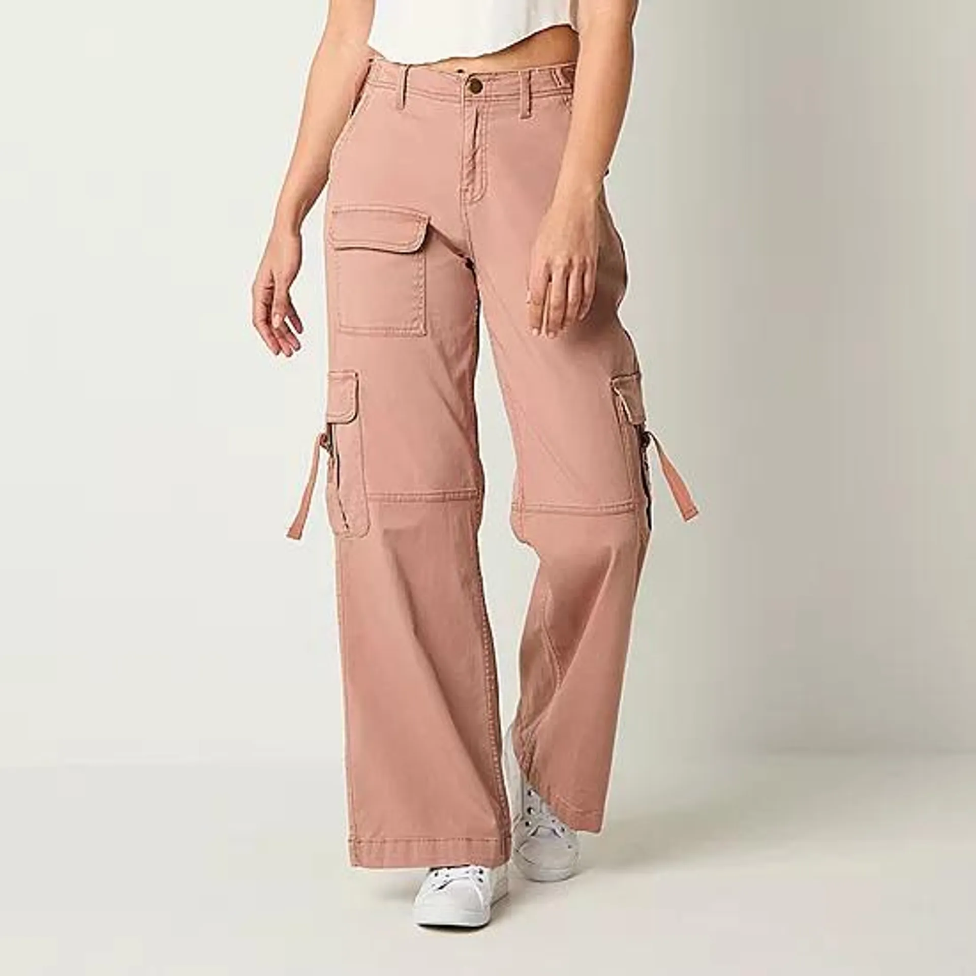 new! Arizona Womens Juniors Low Rise Baggy Cargo Pant