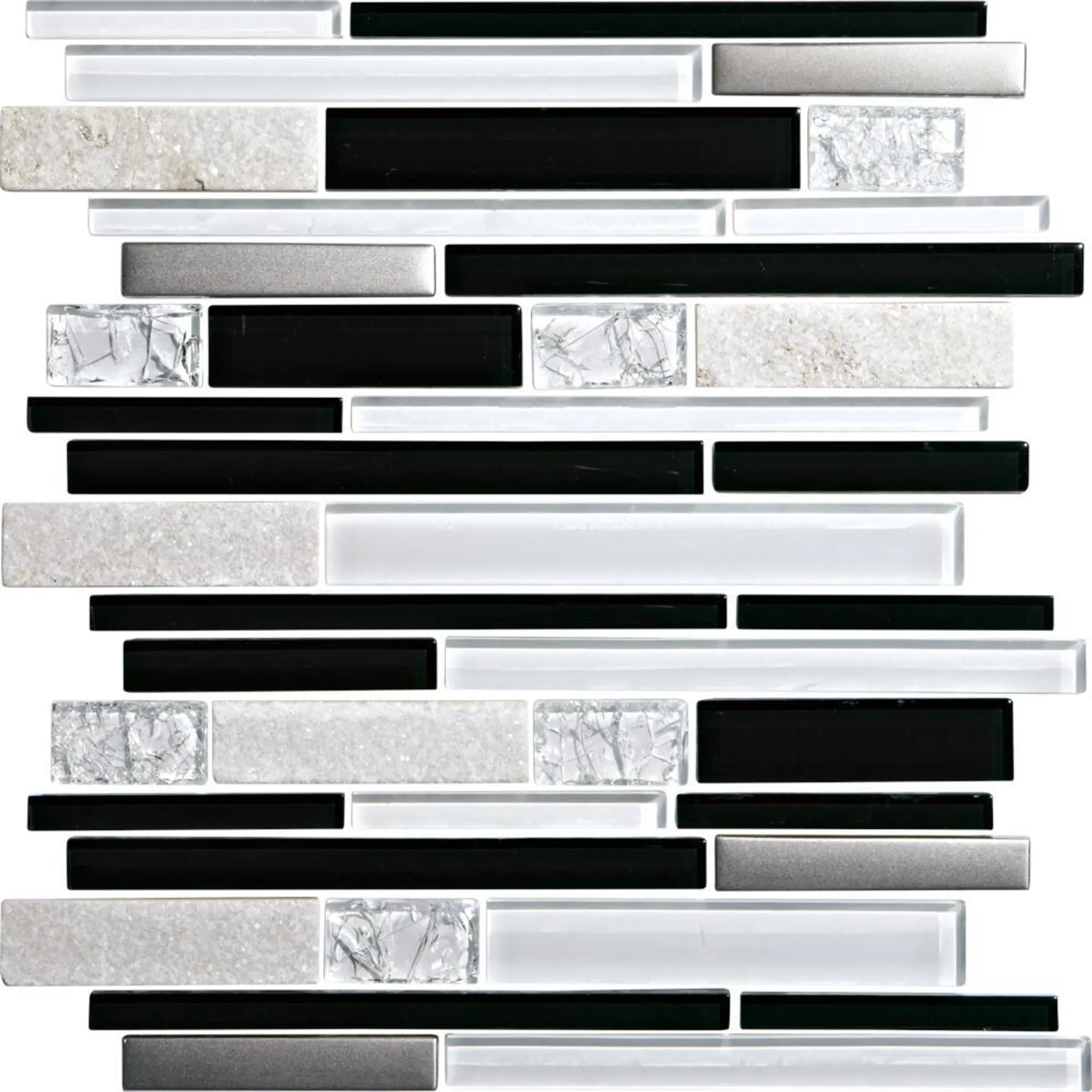 Mohawk® Phase Black Pearl 12 x 12 Glass and Stone Mosaic Tile