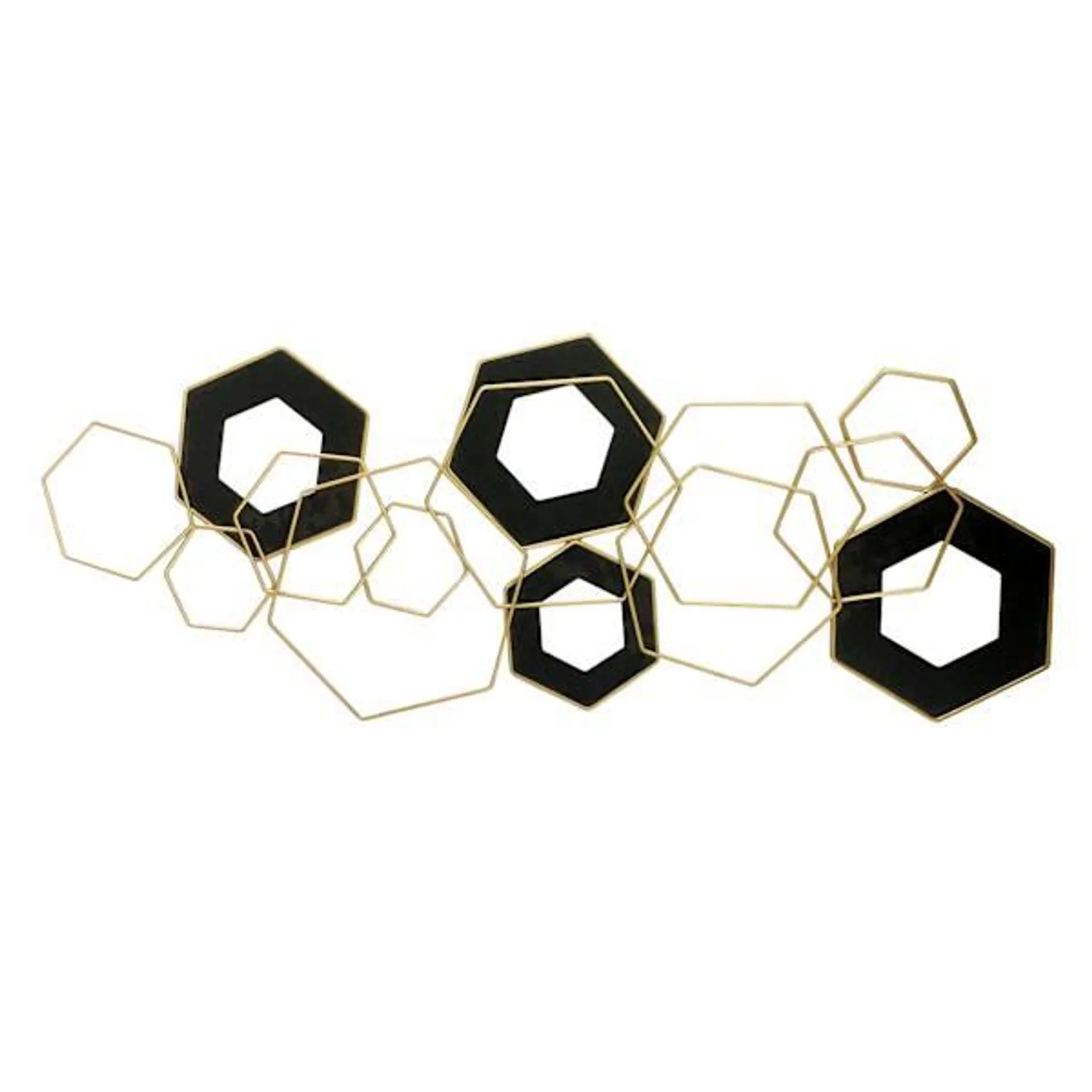 Crosby St. Black & Gold Geo Wall Decor, 32x13