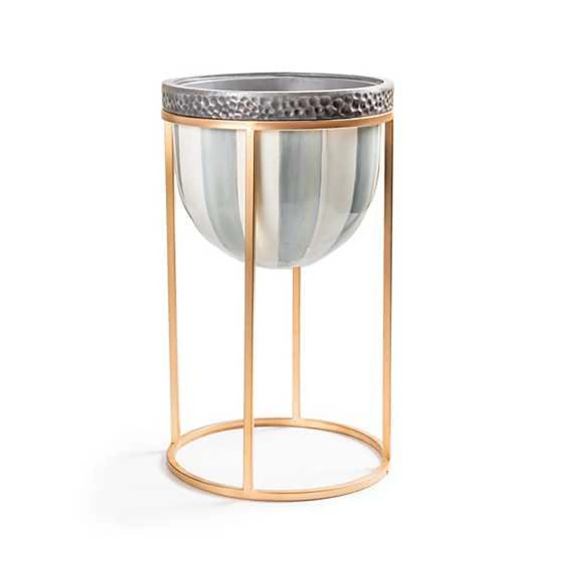 Sterling Stripe Short Plant Stand