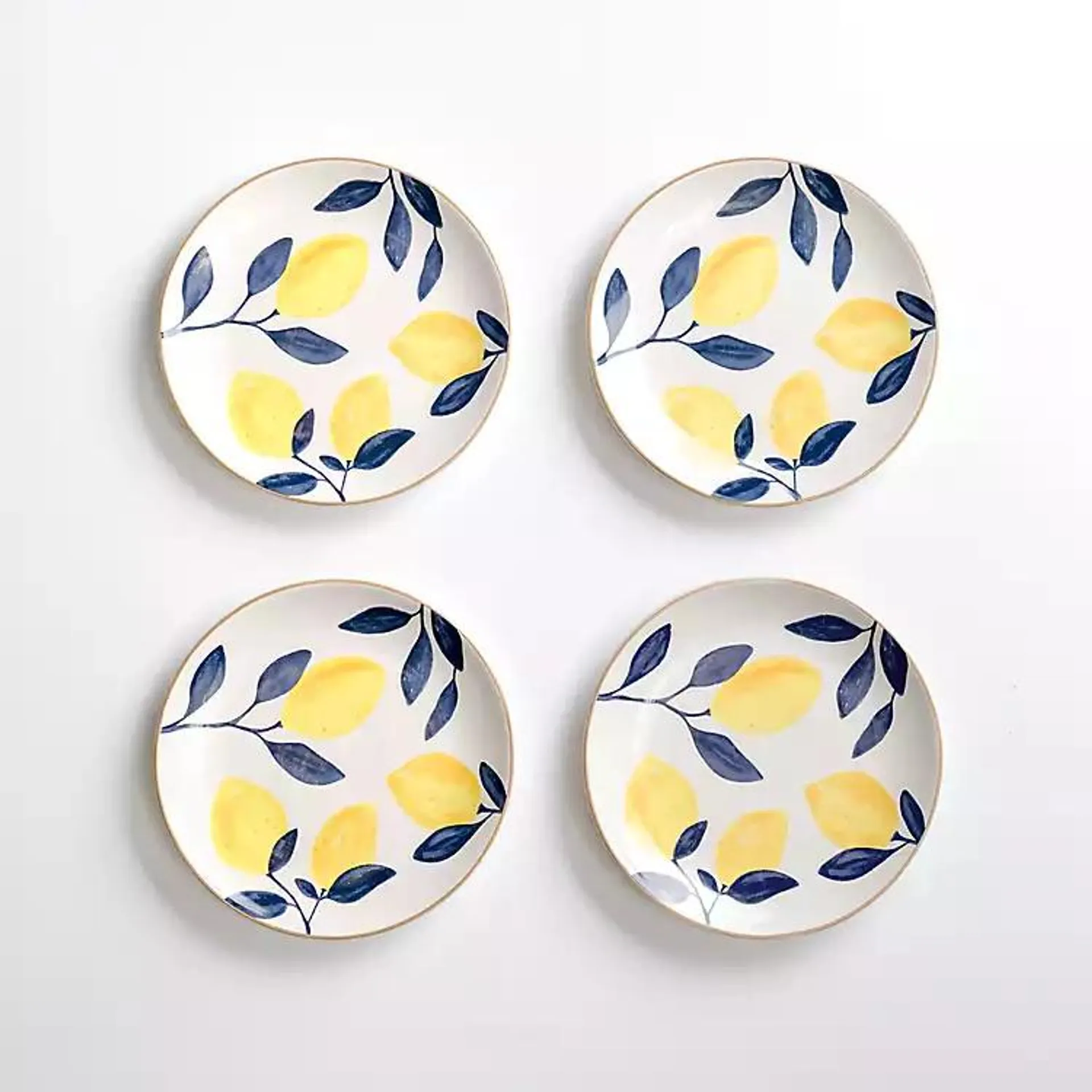 Blue and Yellow Lemons Salad Plate