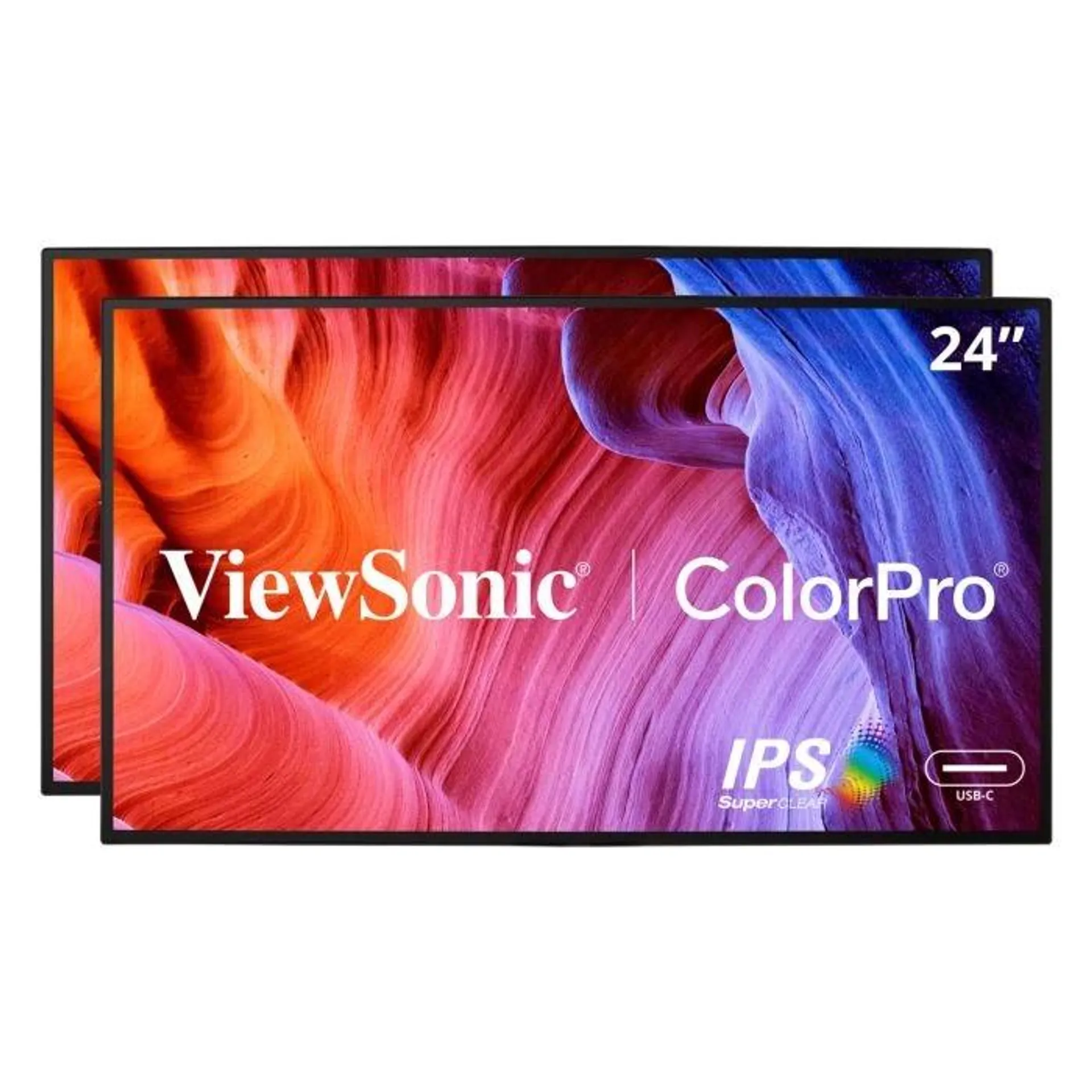 VP2468a_H2 - 24" ColorPro™ 1080p Dual Pack Head-Only IPS Docking Monitors with 65W USB-C and Daisy Chain