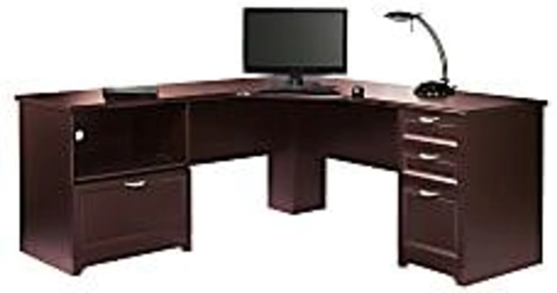 Realspace® Magellan Performance 71"W L-Shaped Corner Desk, Cherry