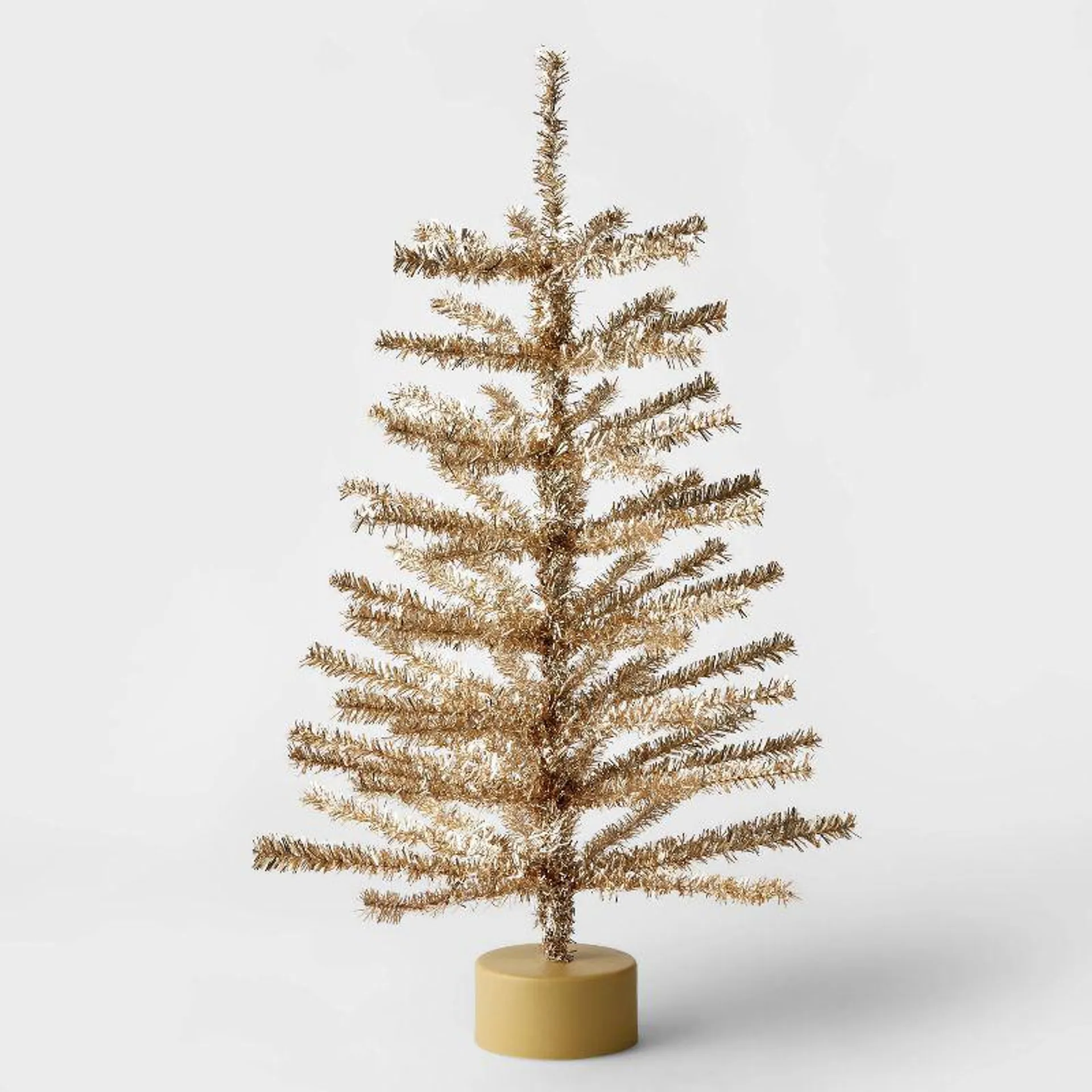 24" Unlit Tinsel Mini Artificial Christmas Tree Champagne Gold - Wondershop™