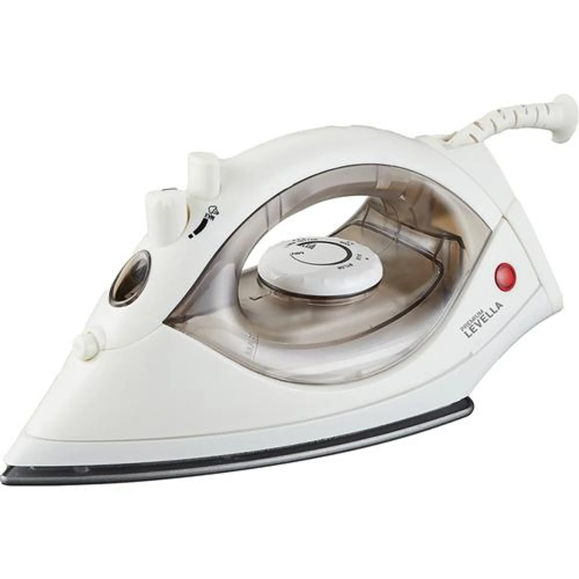 Steam and Dry Iron in White with Non-Stick Sole Plate and Steam Control