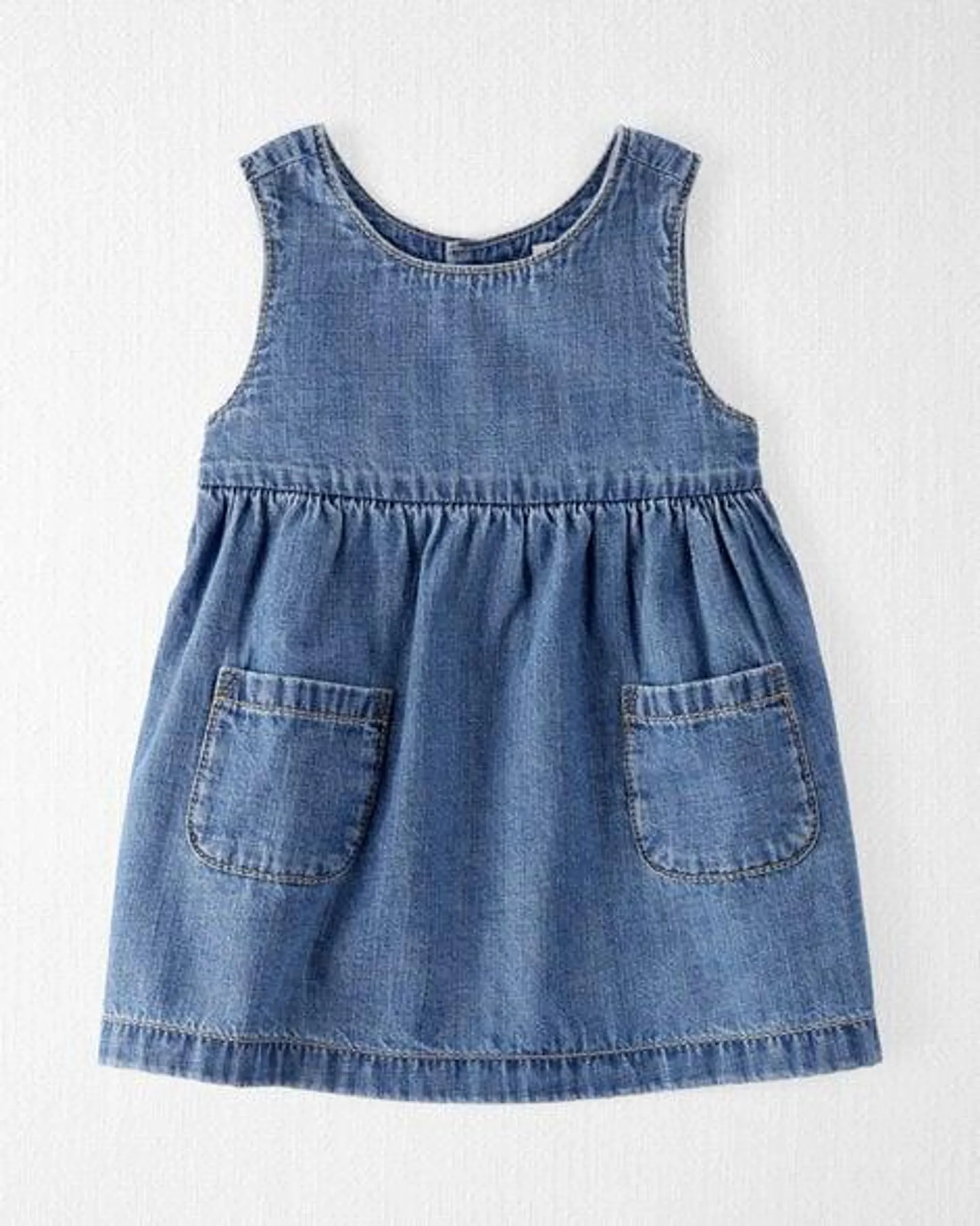 Baby Organic Cotton Chambray Pocket Dress