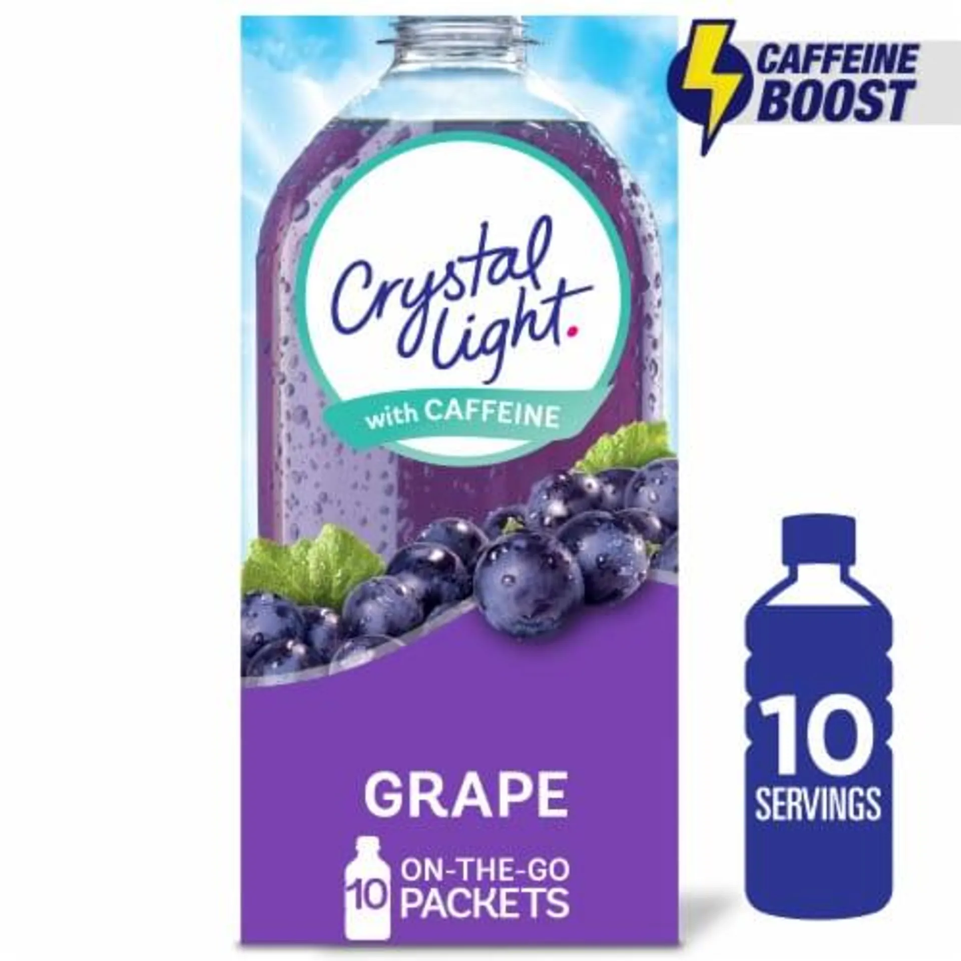 Crystal Light Zero Sugar Caffeinated Grape Drink Mix Packets