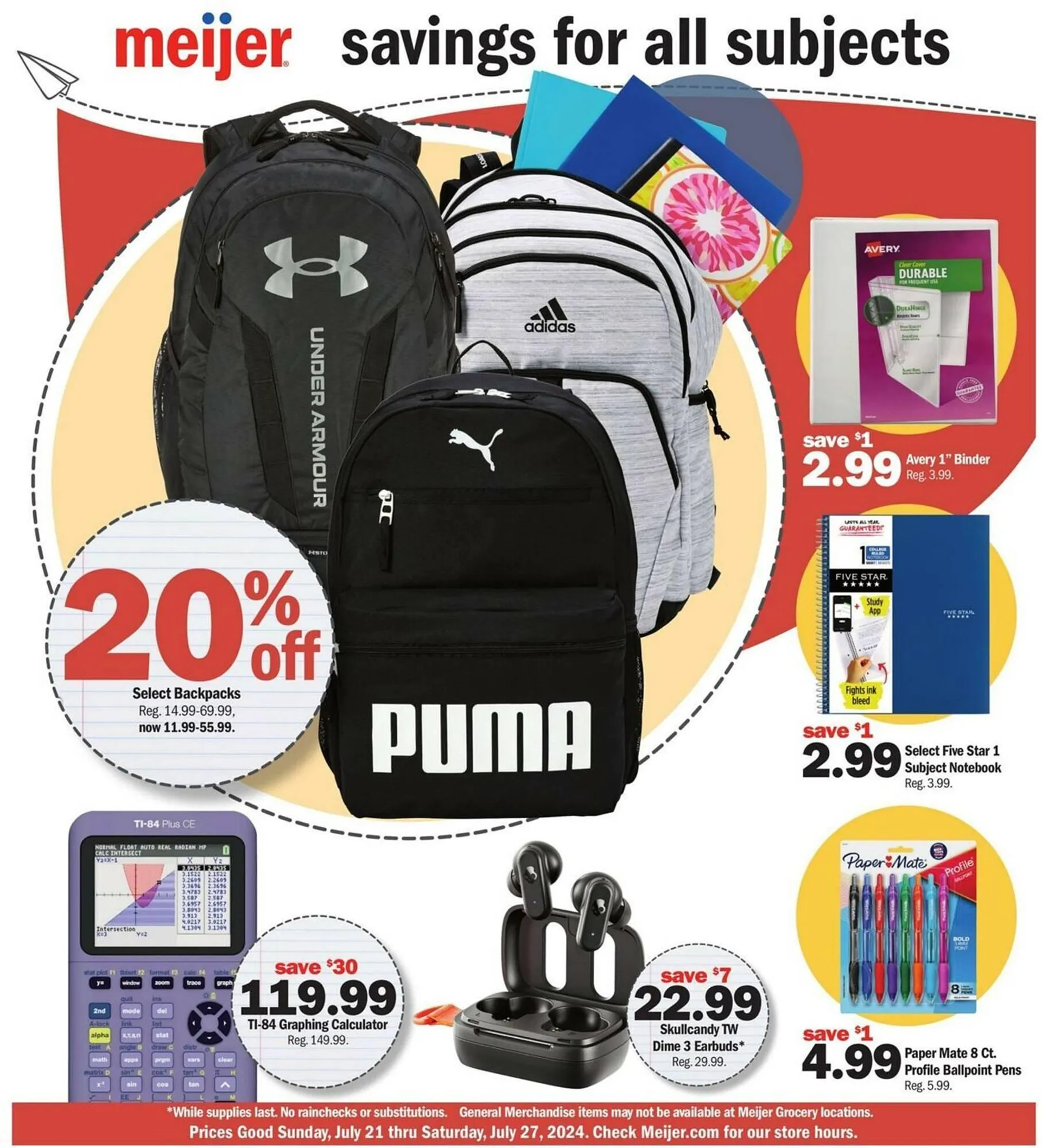 Weekly ad Back to school savings from July 21 to July 27 2024 - Page 1