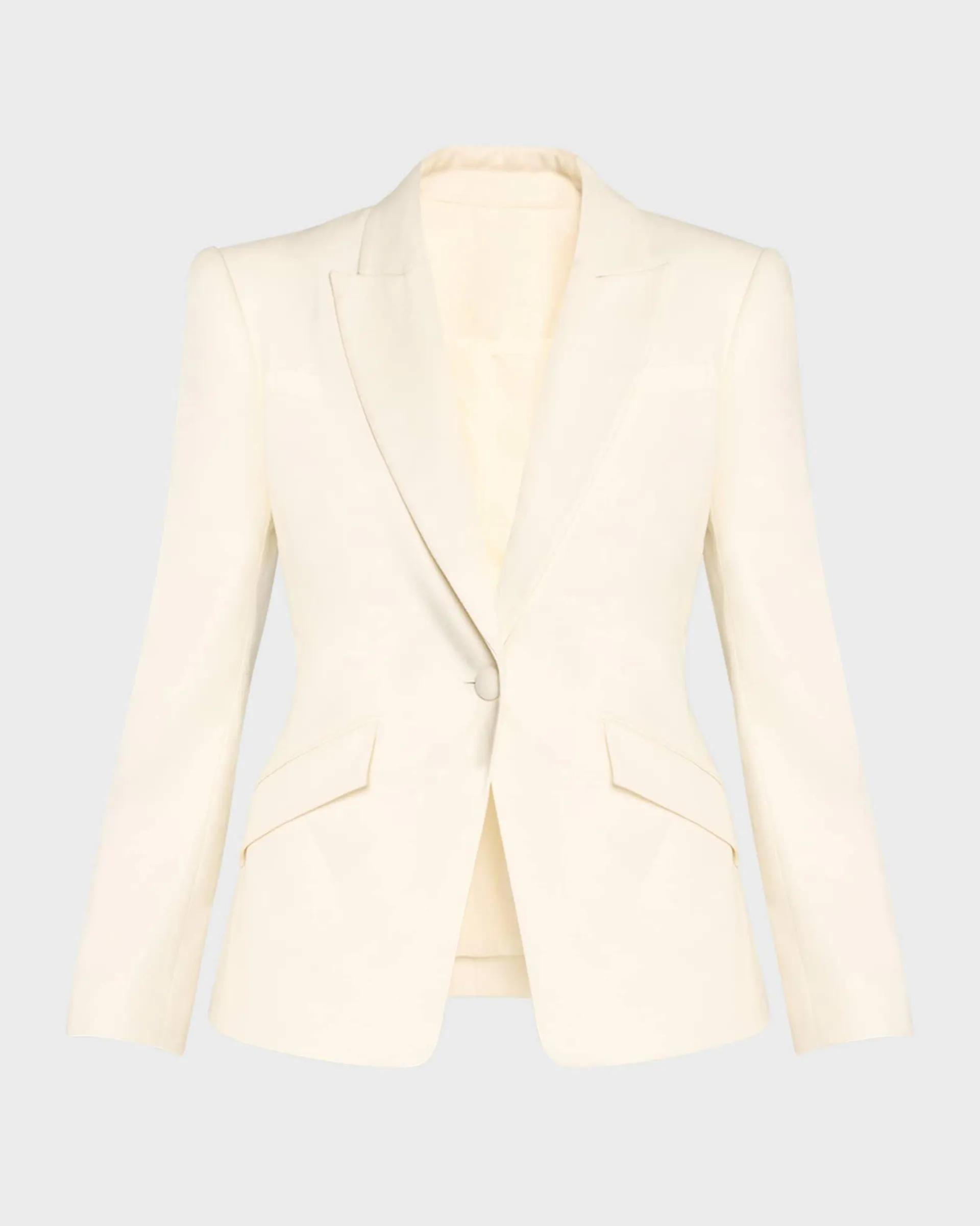 Single-Breasted Linen Blazer Jacket