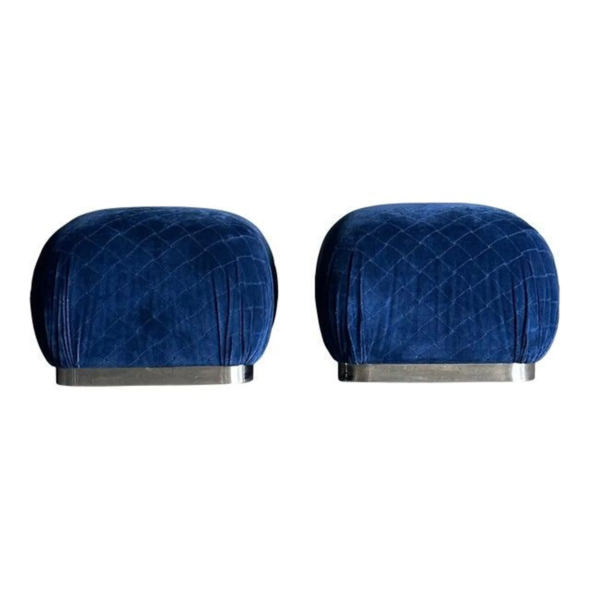 1980s Weiman Soufflé Ottomans or Poufs, a Pair