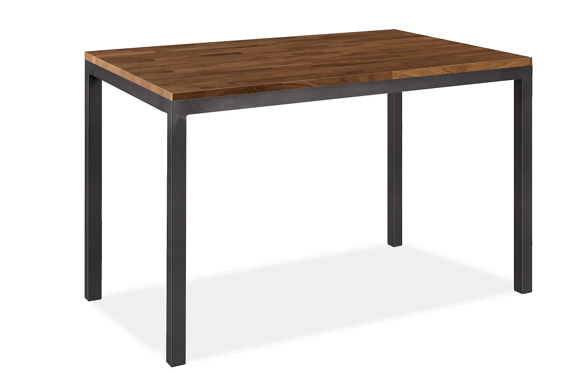 Parsons 60w 34d 33h Counter Table in 2" Natural Steel with Walnut Butcherblock