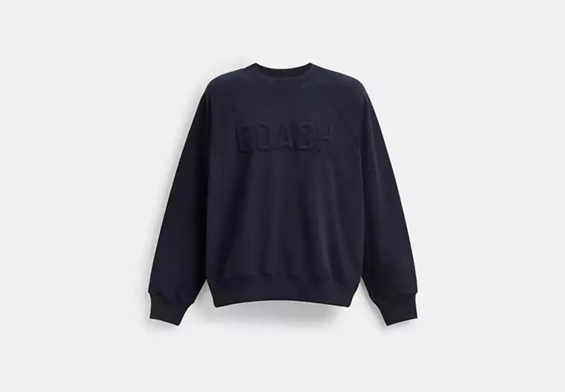 Debossed Raglan Crewneck Sweatshirt