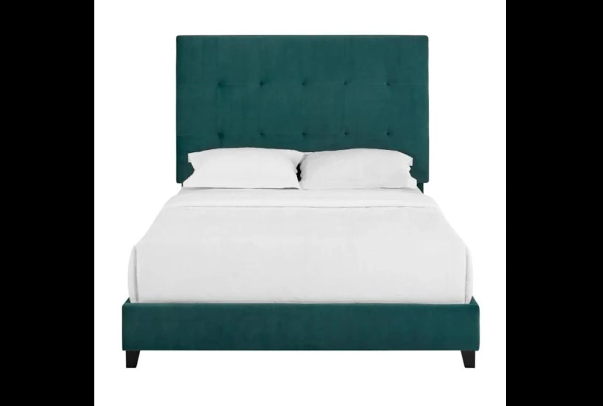 Leah Queen Velvet Tufted Upholstered Panel Bed