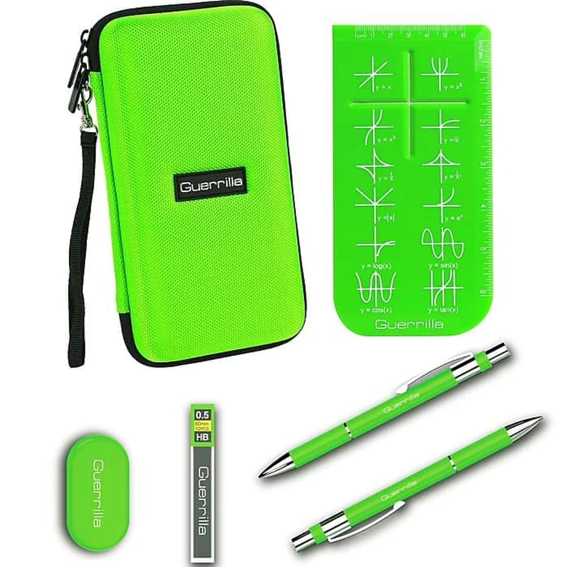 Guerrilla Hard Travel Case for ALL Graphing Calculators + Guerrilla's Essential Calculator Accessory Kit,