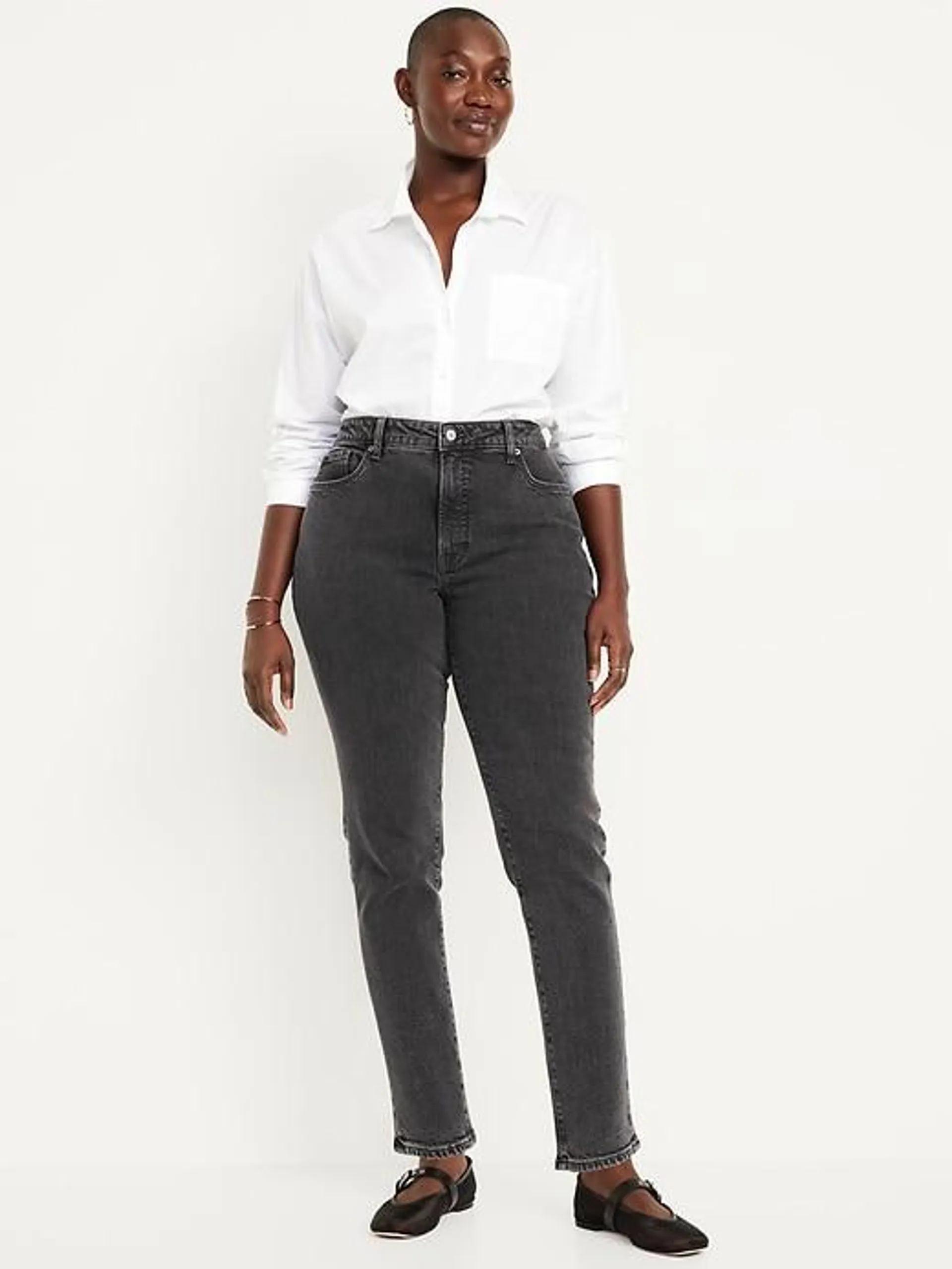 Curvy High-Waisted OG Straight Ankle Jeans