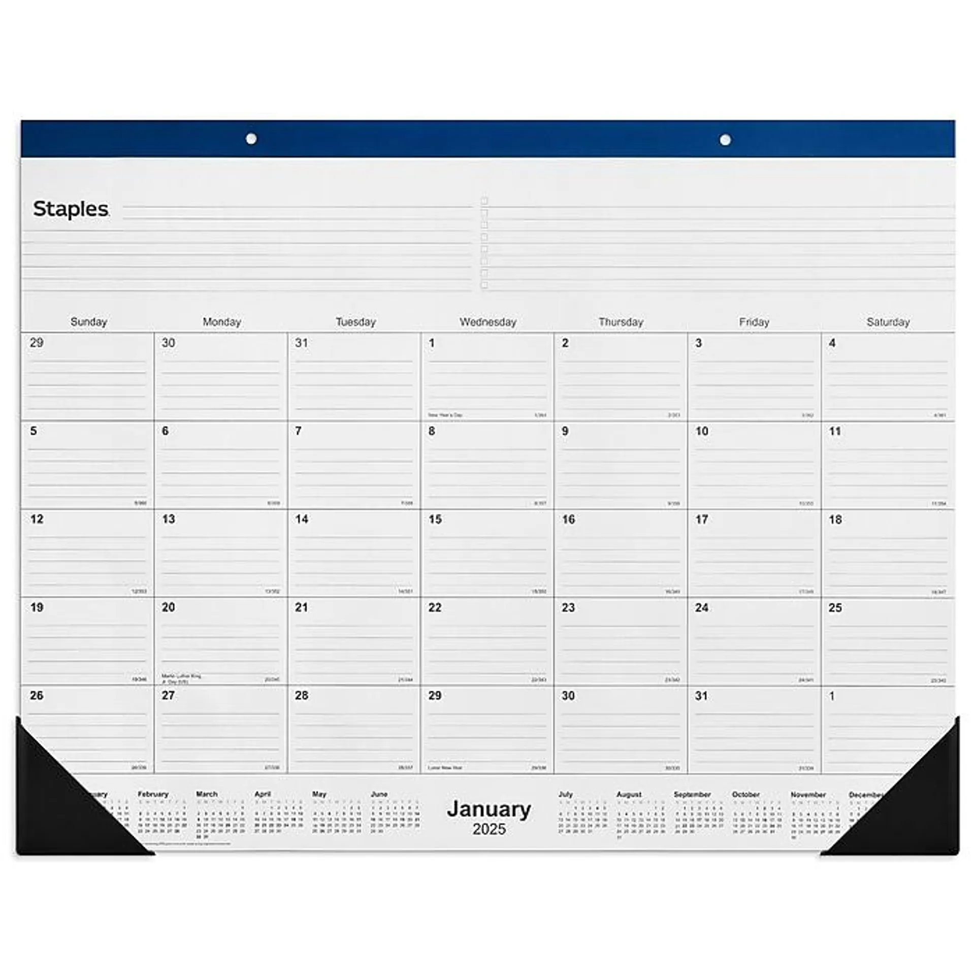 2025 Staples 22" x 17" Desk Pad Calendar,