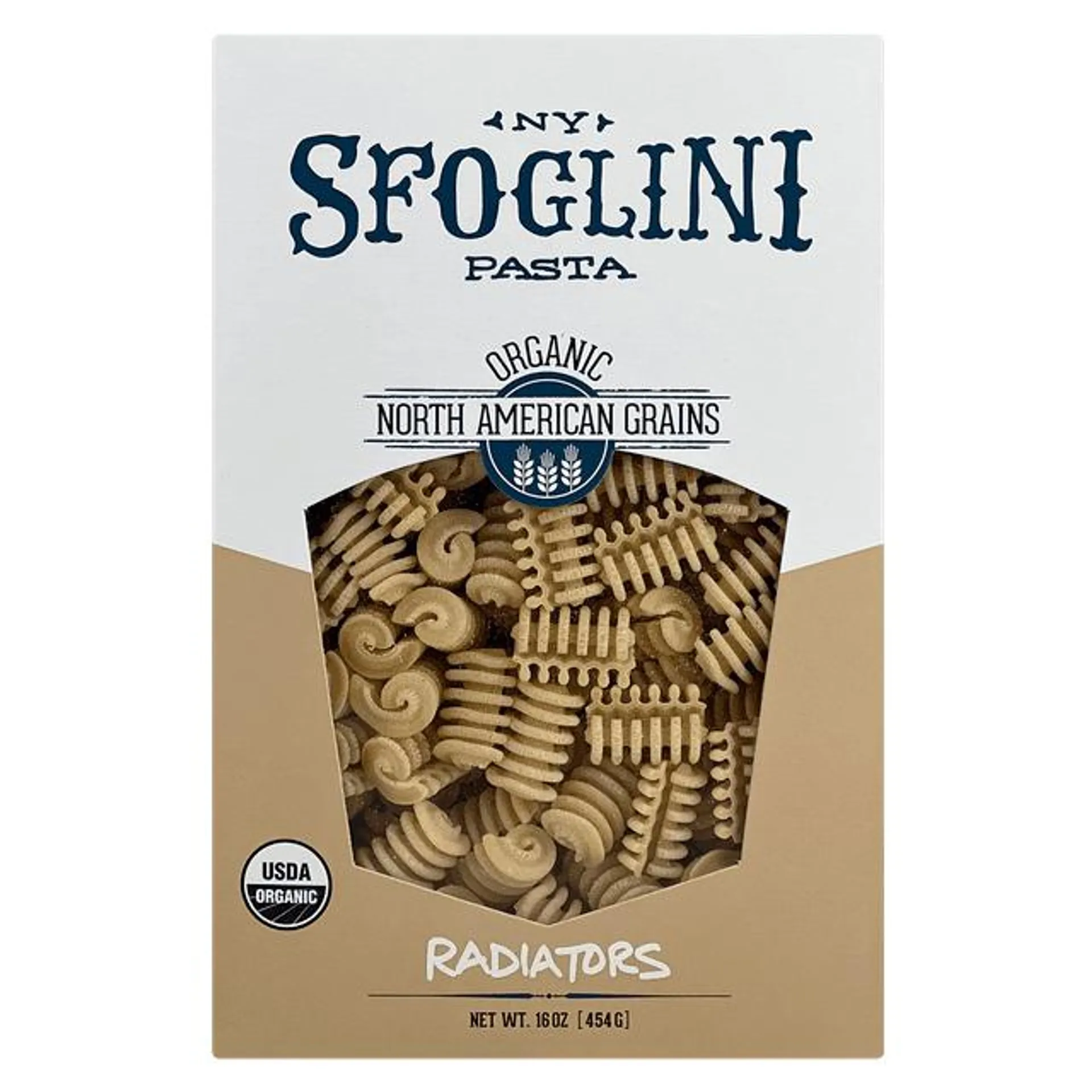 Sfoglini Organic Durum Semolina Radiators Pasta, Shelf-Stable 16 oz Box