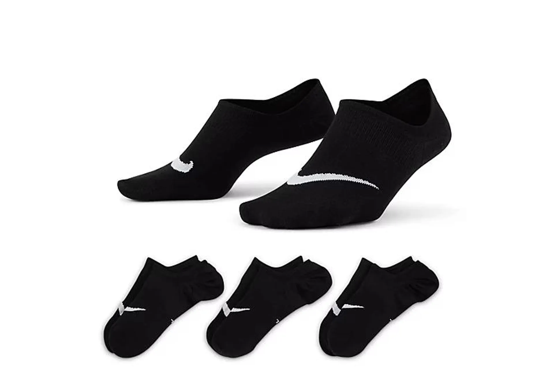 Nike Womens Lightweight Liner Socks 3 Pairs - Black