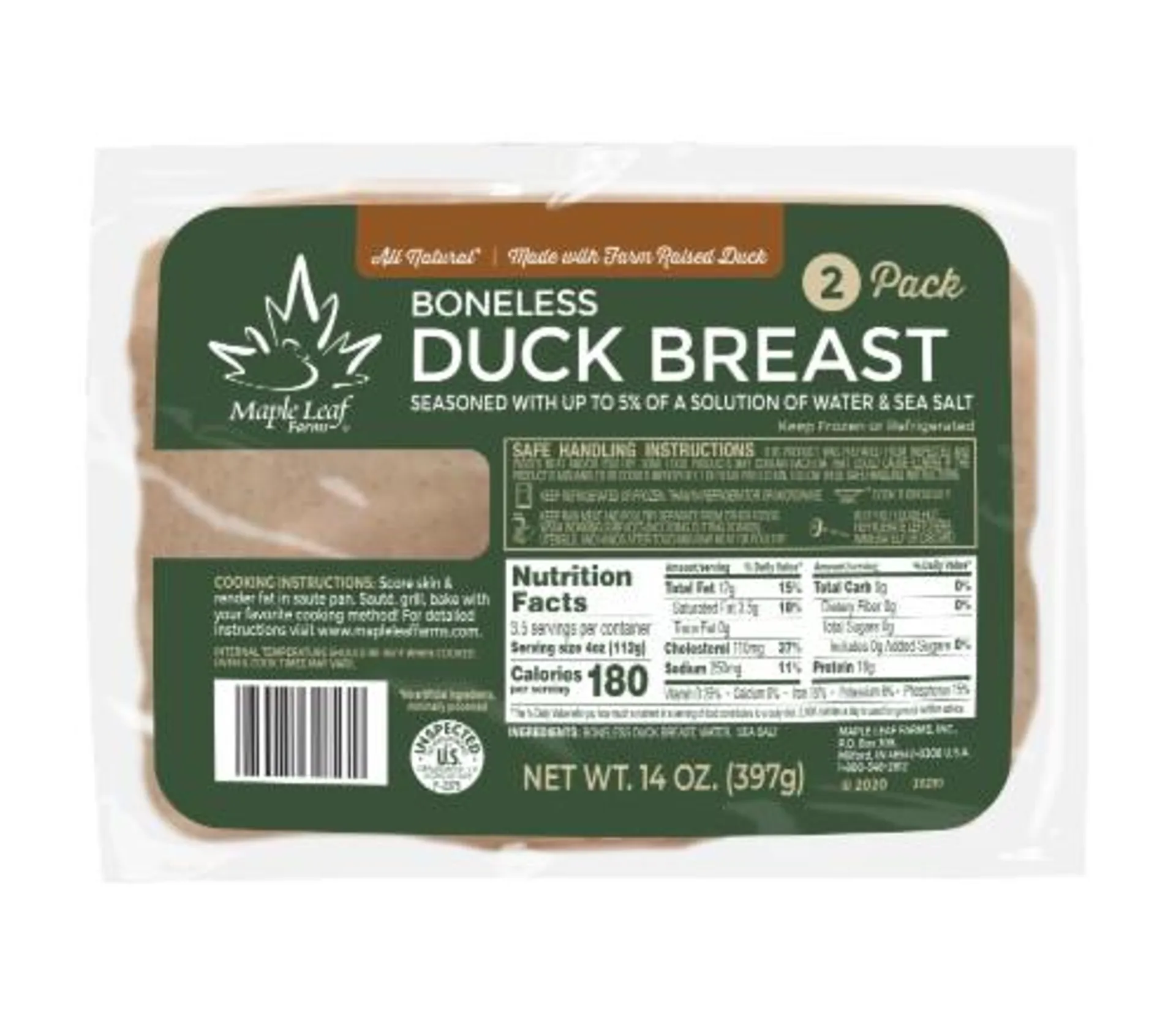 Maple Leaf Farms All Natural Boneless Fresh Duck Breast