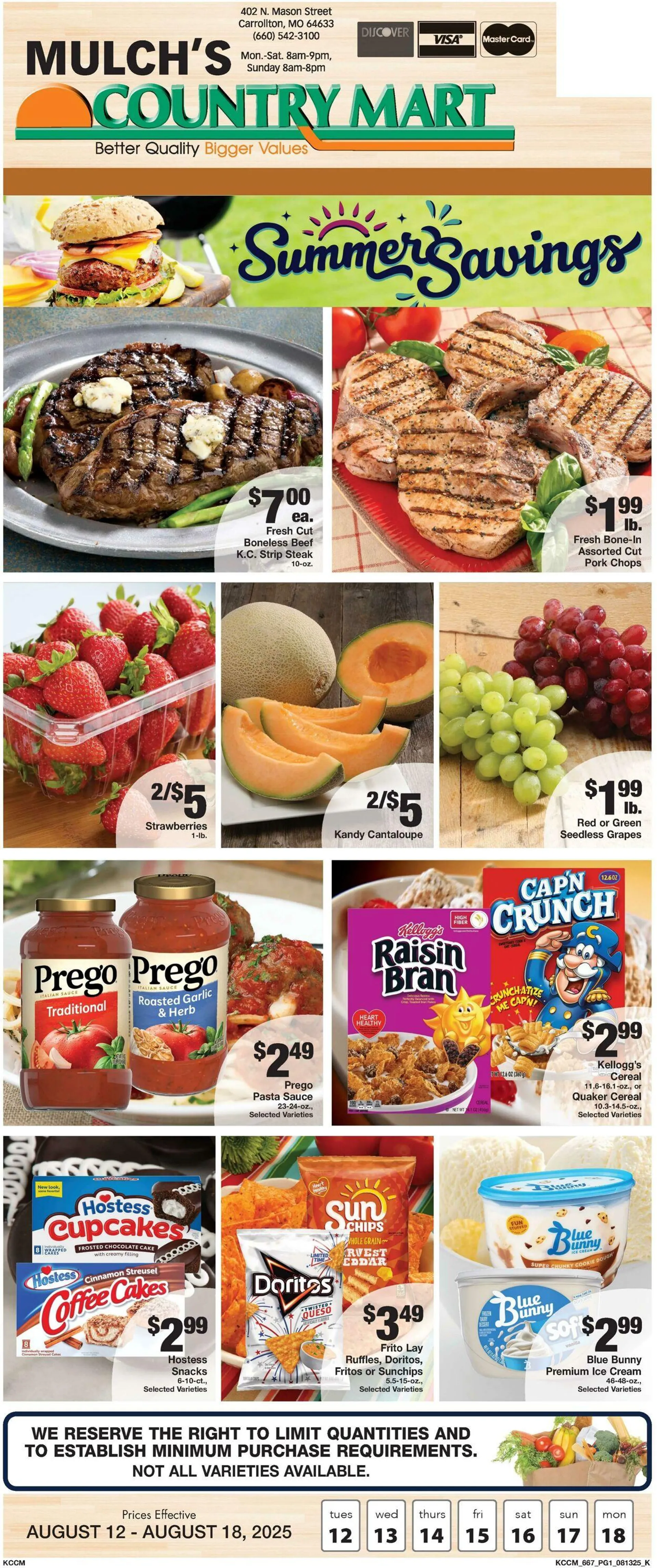 Weekly ad Country Mart from August 12 to August 18 2025 - Page 1
