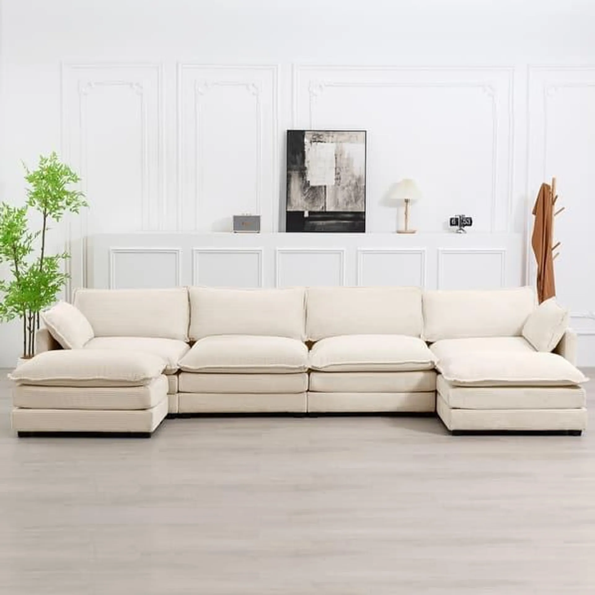 Corduroy Living Room Sectional Sofa