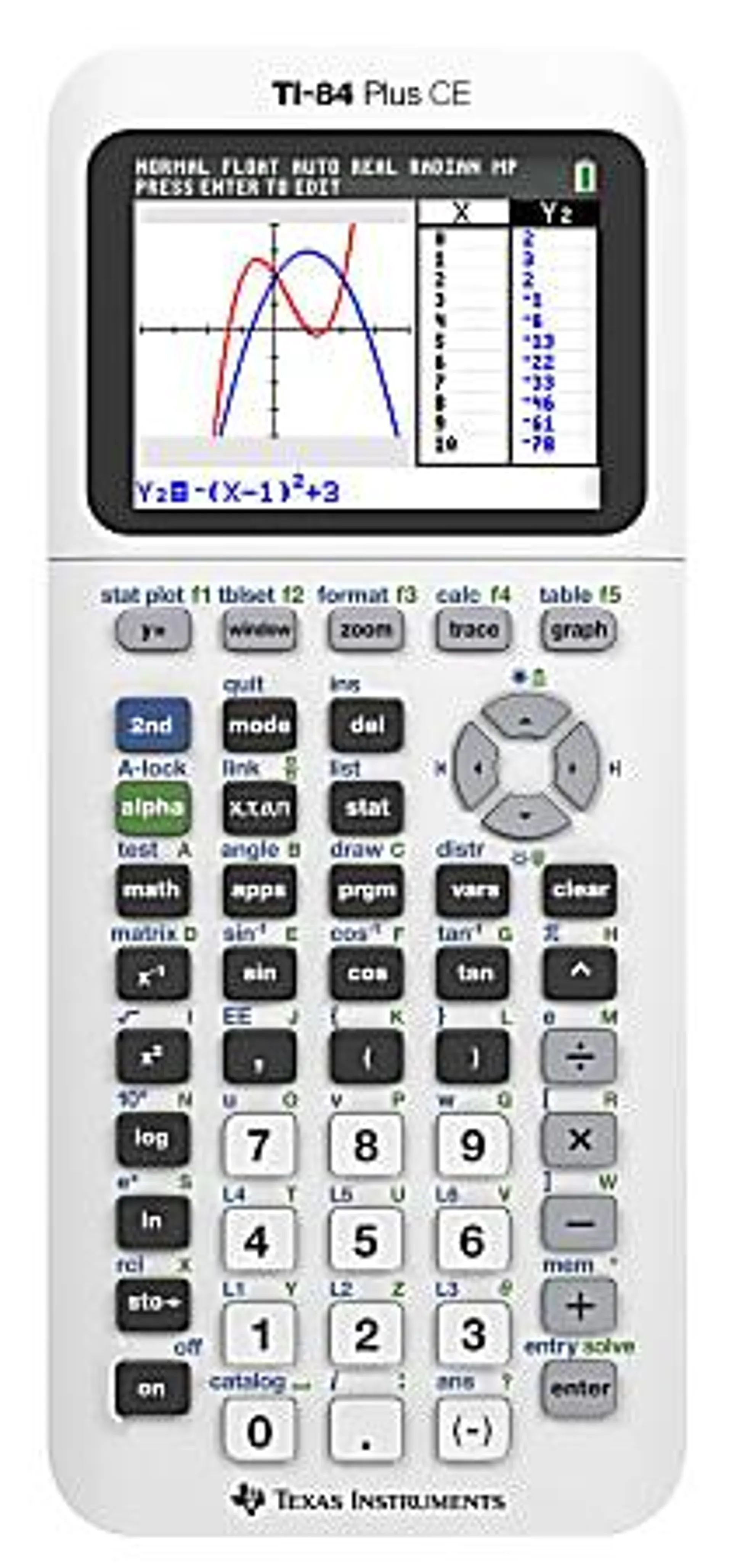 Texas Instruments TI-84 Plus CE Handheld Graphing Calculator, White