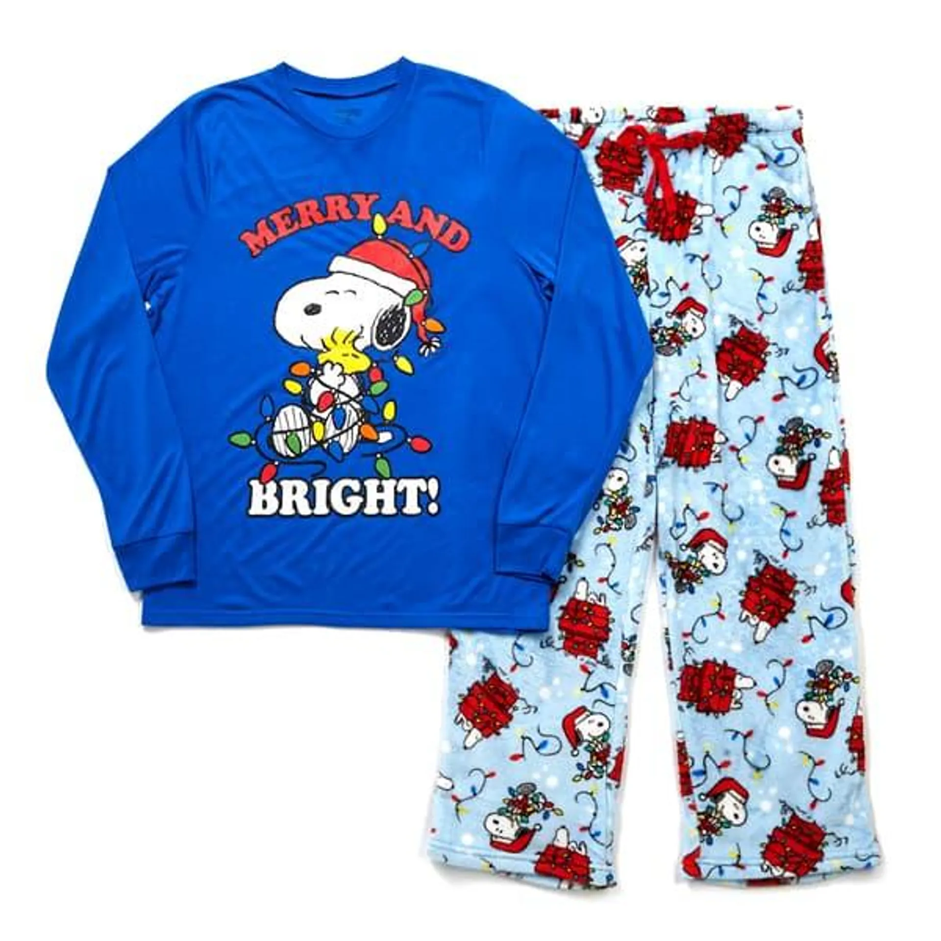 Mens MJC Merry & Bright Snoopy Long Sleeve Pajama Set