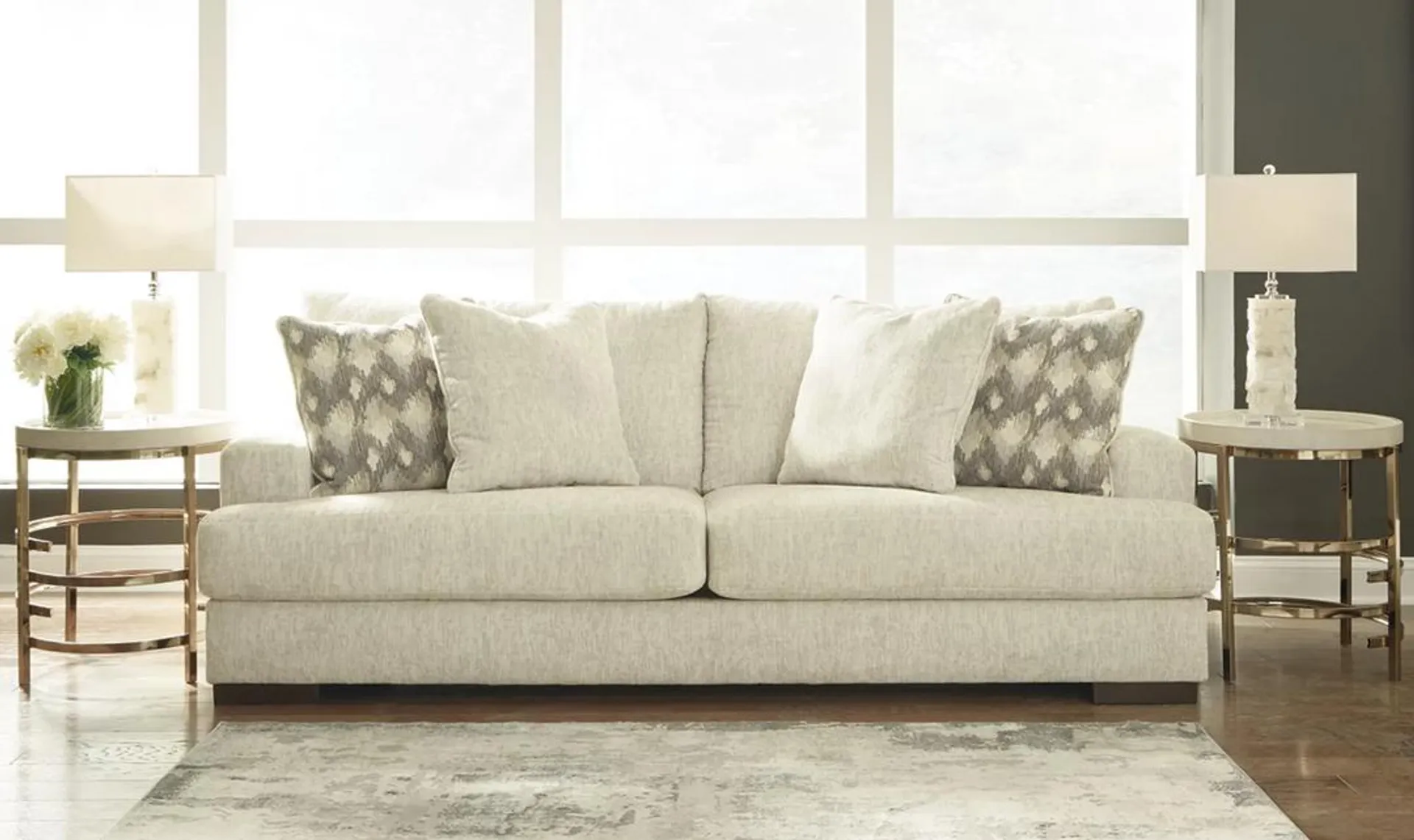 Modern Heritage Caretti 3-Seater Fabric Sofa In Parchment