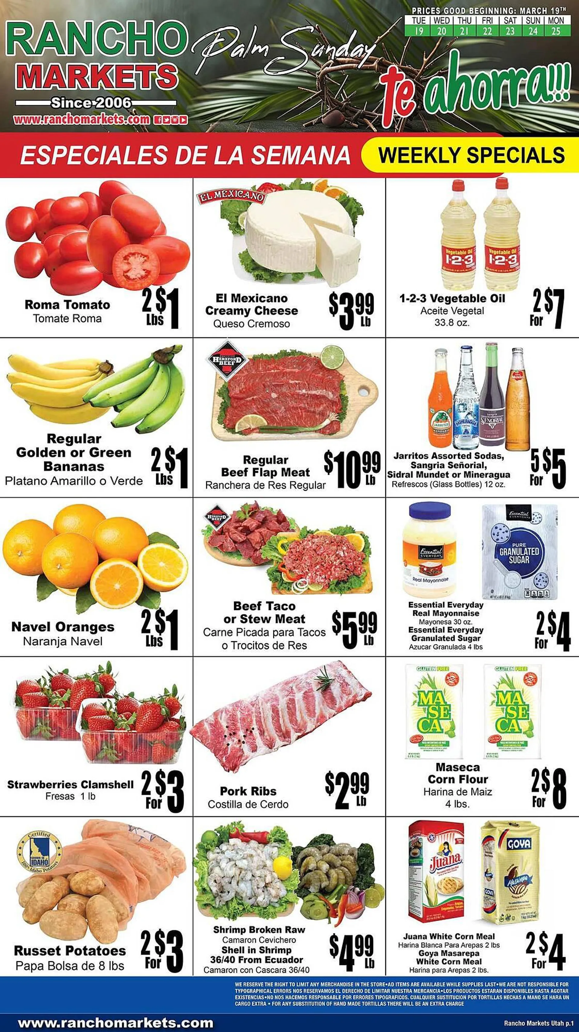 Weekly ad Rancho Markets Weekly Ad from March 19 to March 25 2024 - Page 1