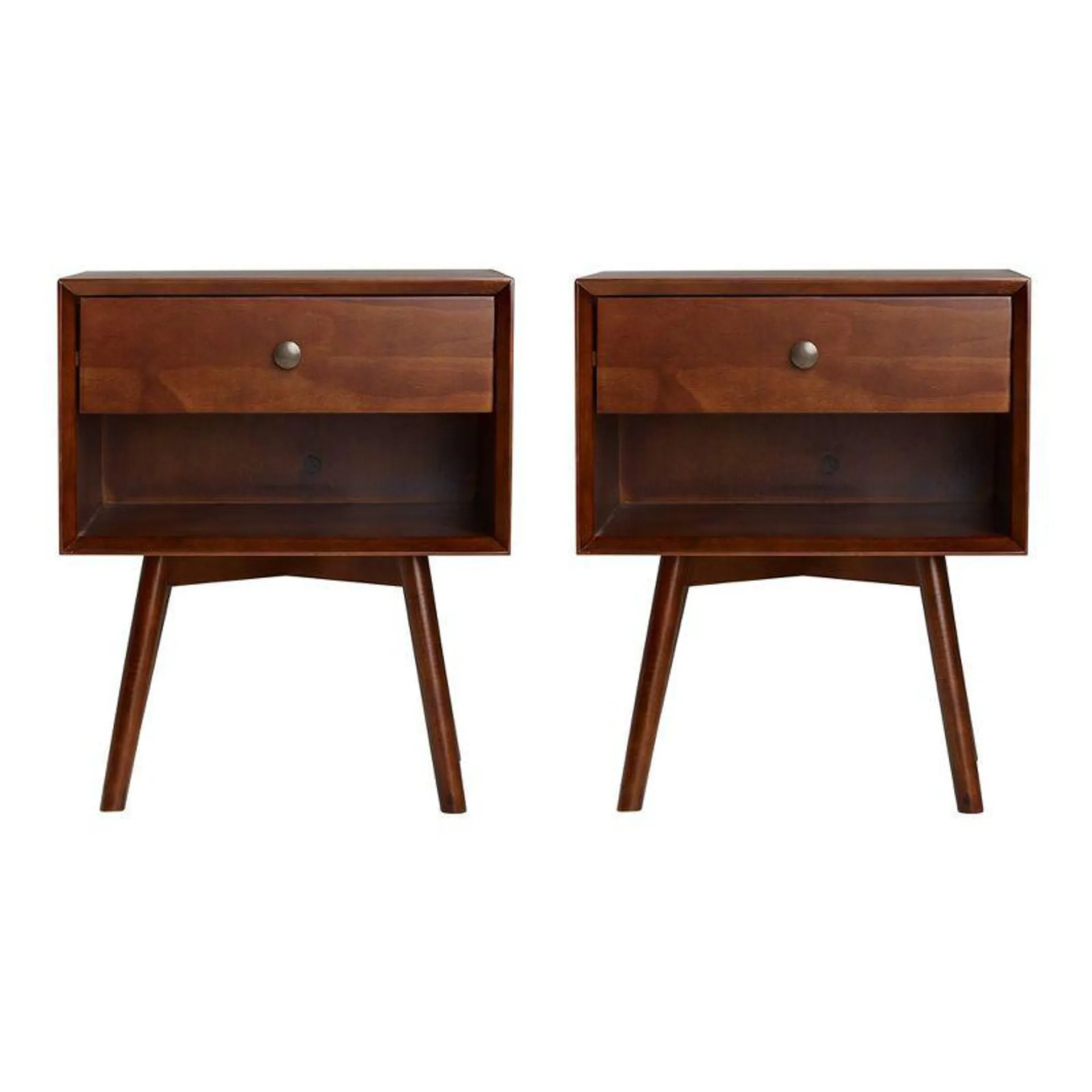 Greenberg 1 Drawer Mid-Century Modern Solid Wood Nightstand - Saracina Home