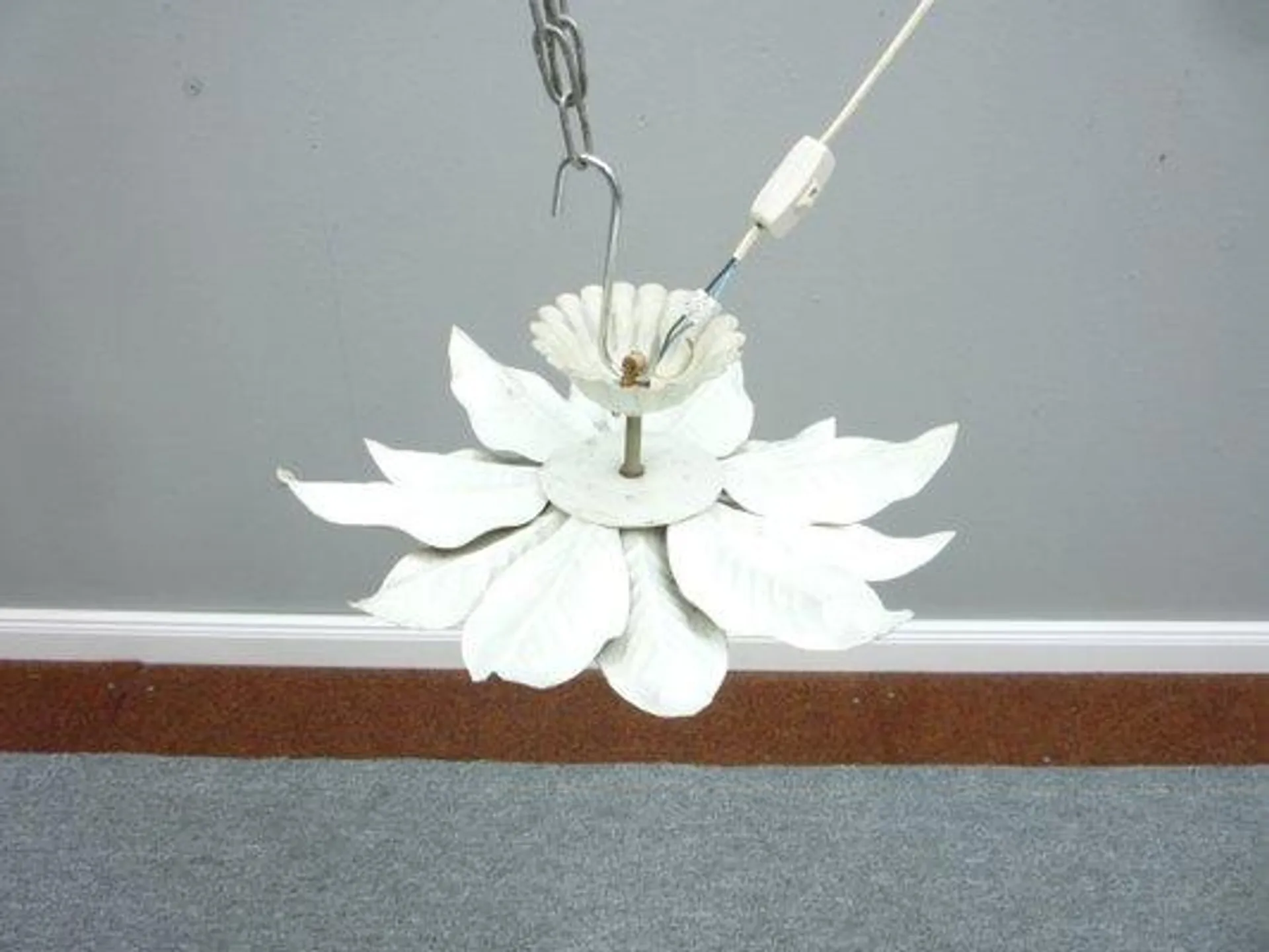 Mid-Century Metal Flower Ceiling Lamp, 1960s