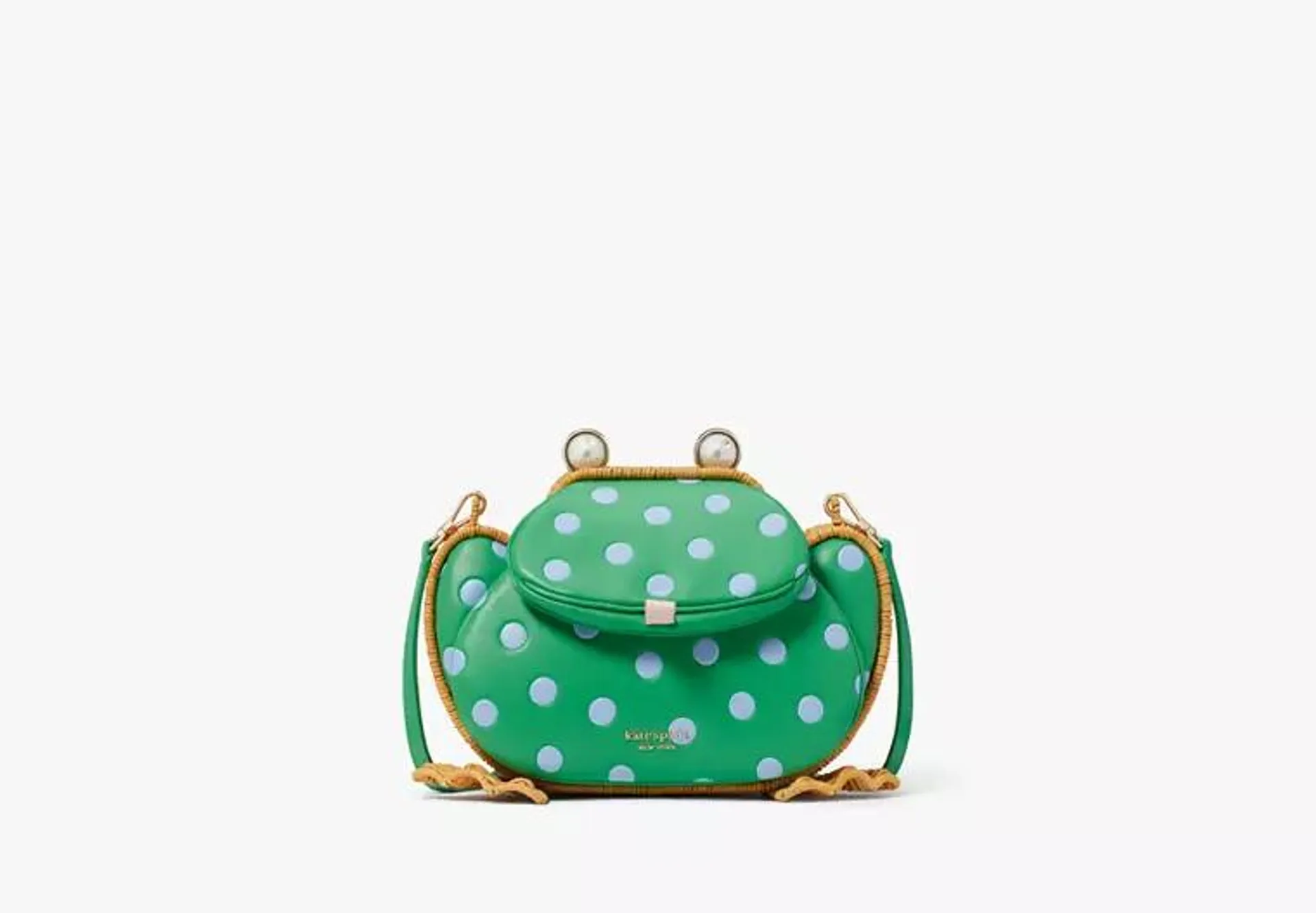 Lily Polka Dot Wicker 3D Frog Crossbody