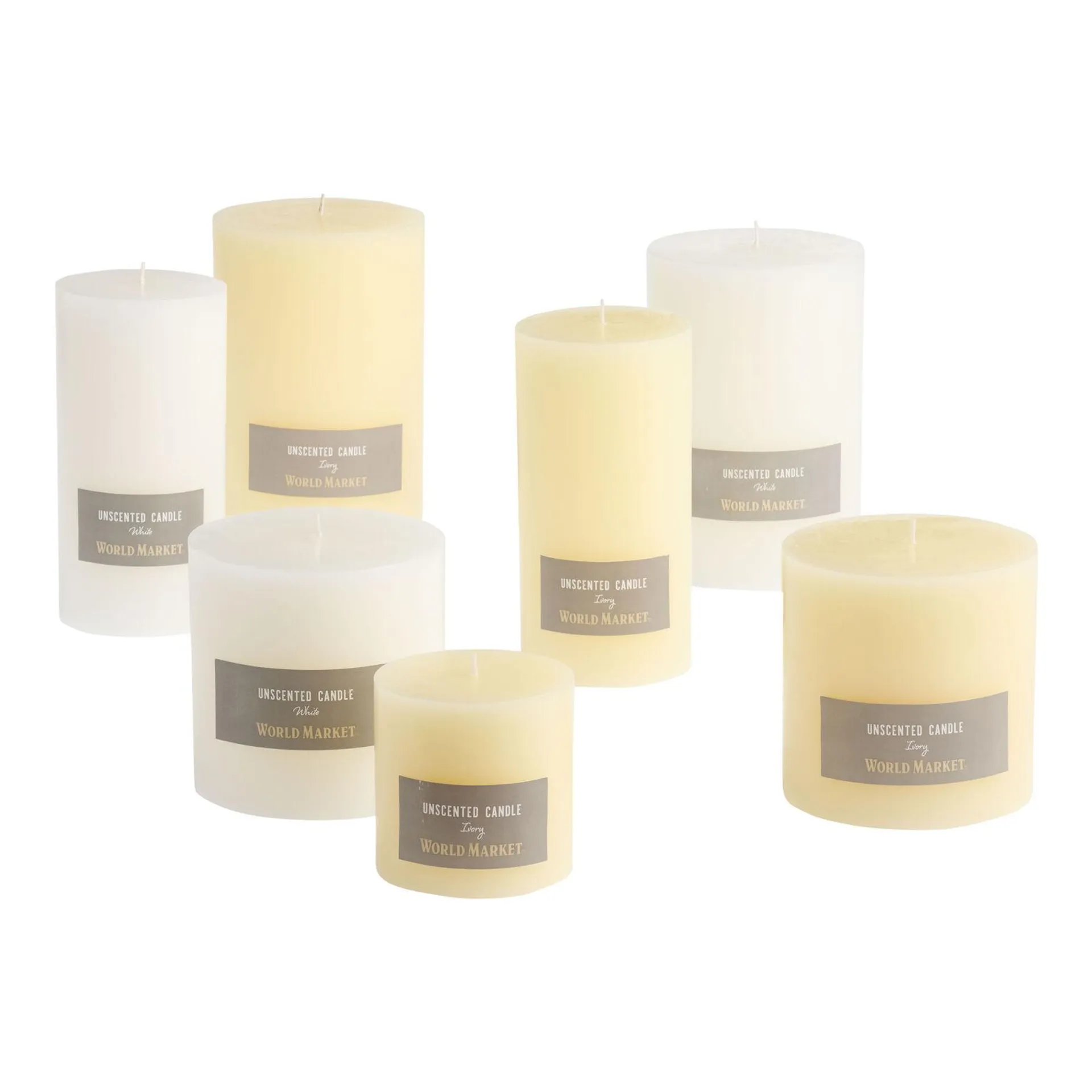 Traditional Unscented Pillar Candle