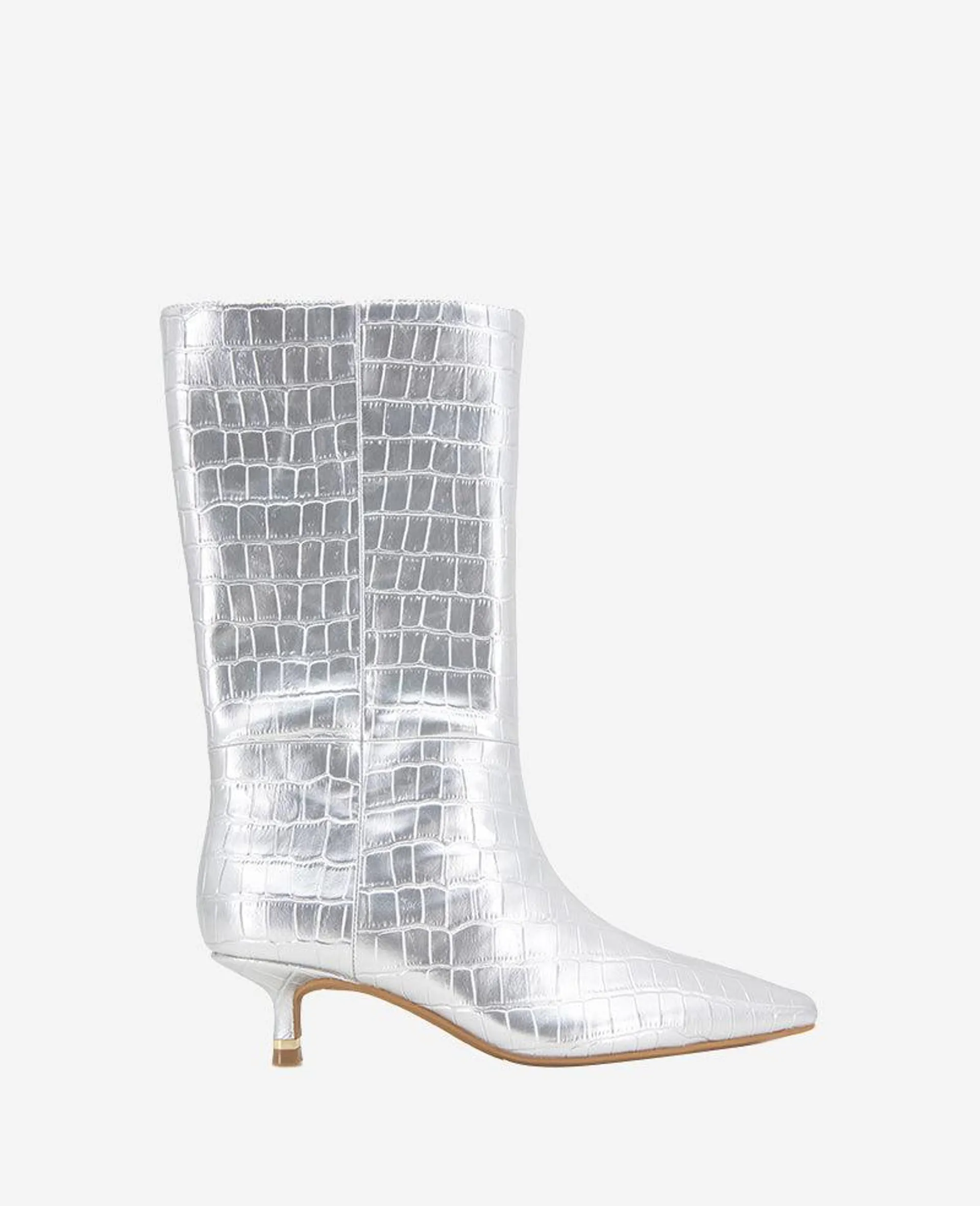 Meryl Metallic Croco Bootie