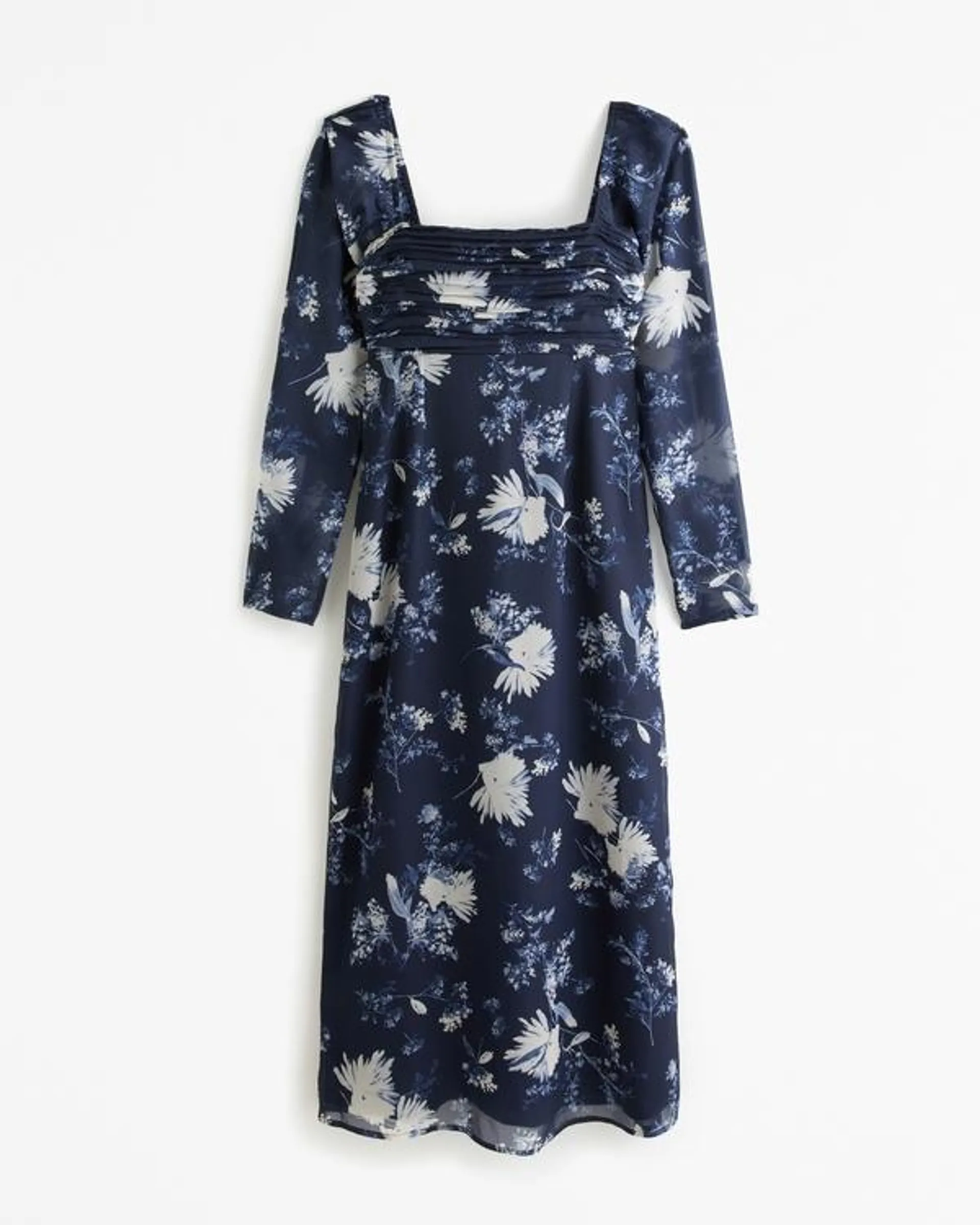 The A&F Emerson Chiffon Long-Sleeve Midi Dress