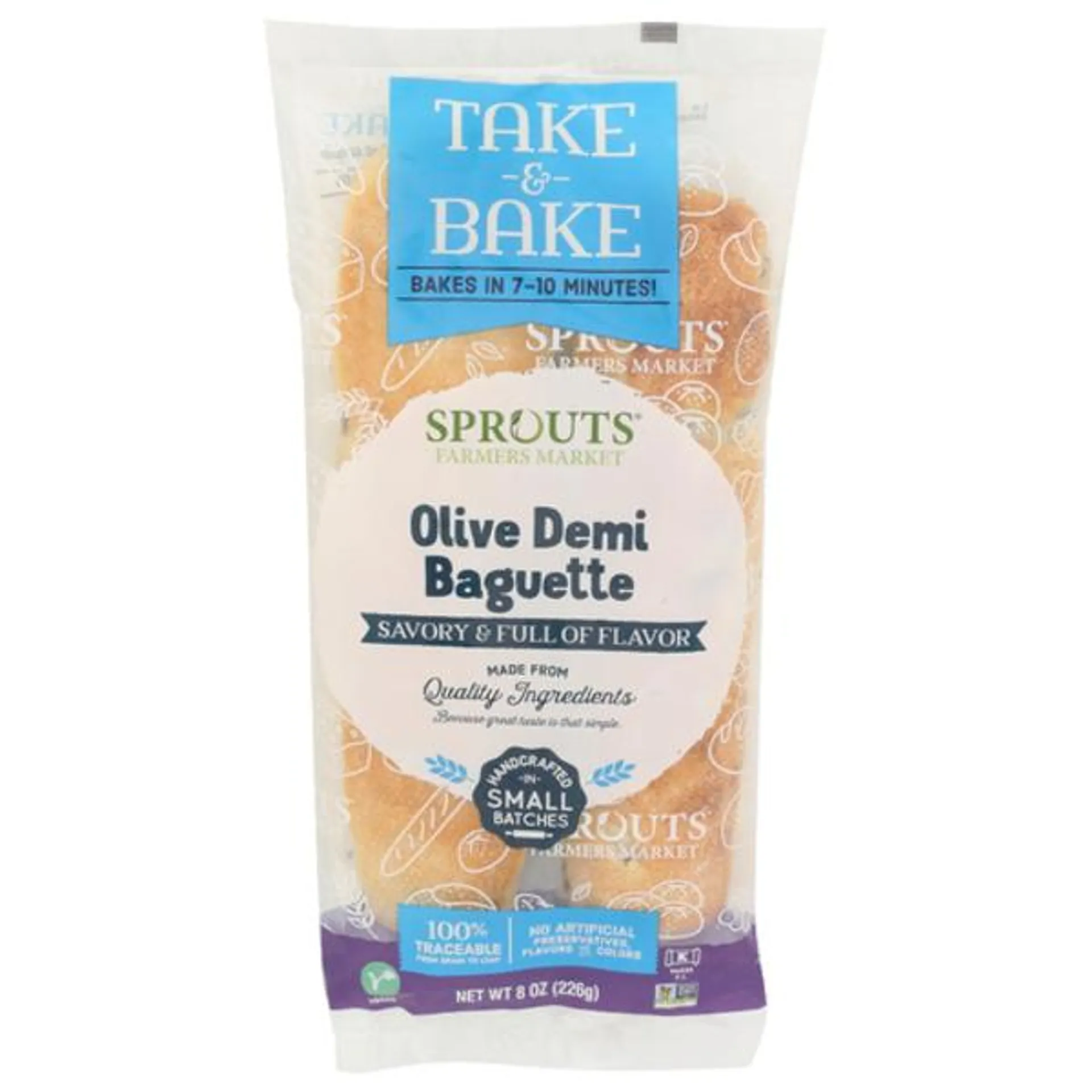 Sprouts Kalamata Green Olive Take And Bake Demi Baguette