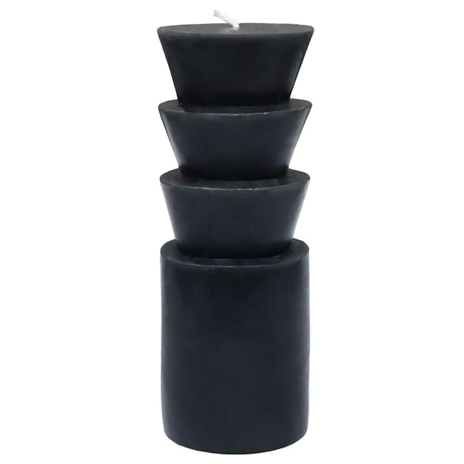 Crosby St. Black Unscented Totem Pillar Candle, 2x6