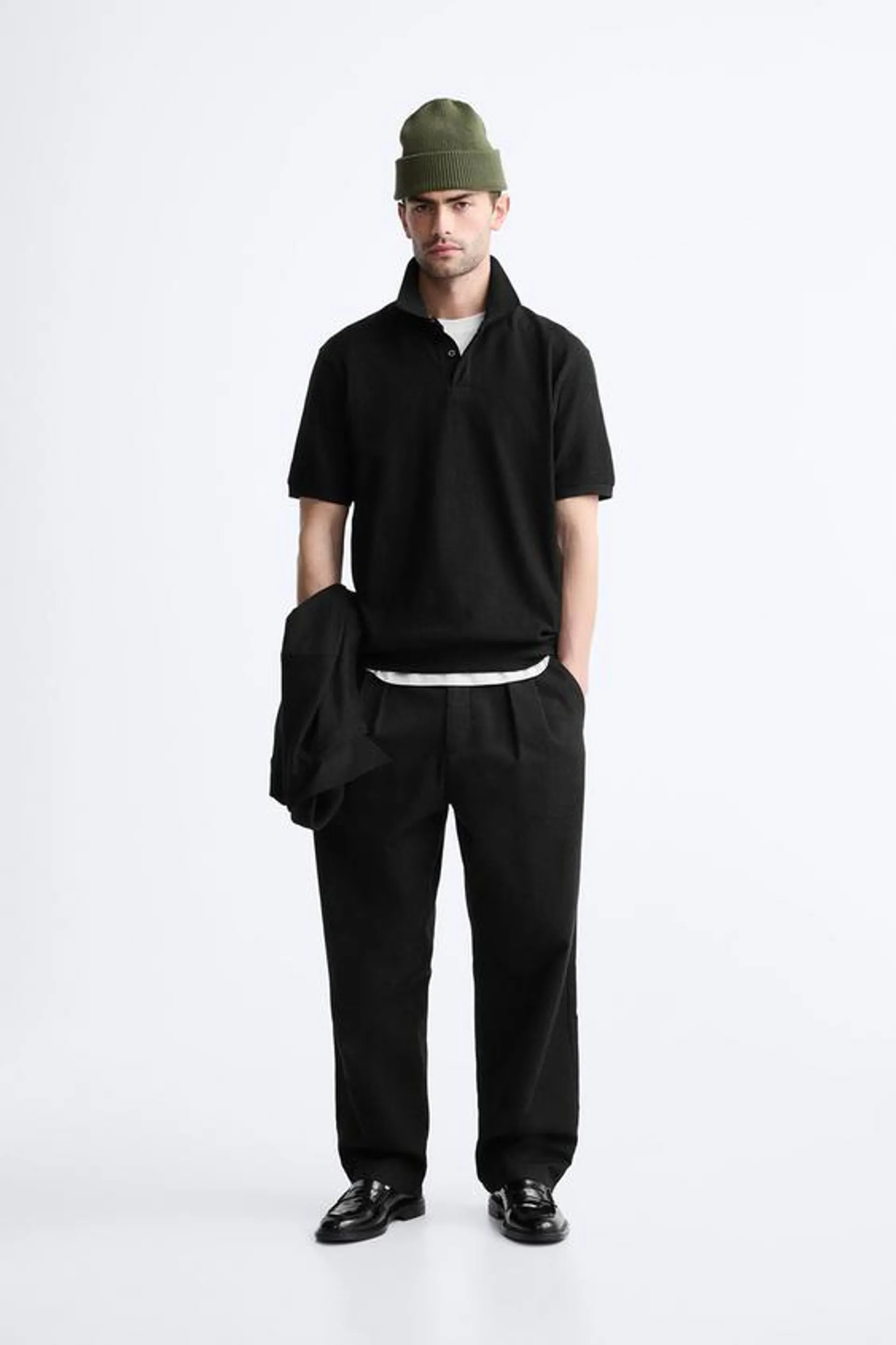 CONTRAST RIB POLO SHIRT