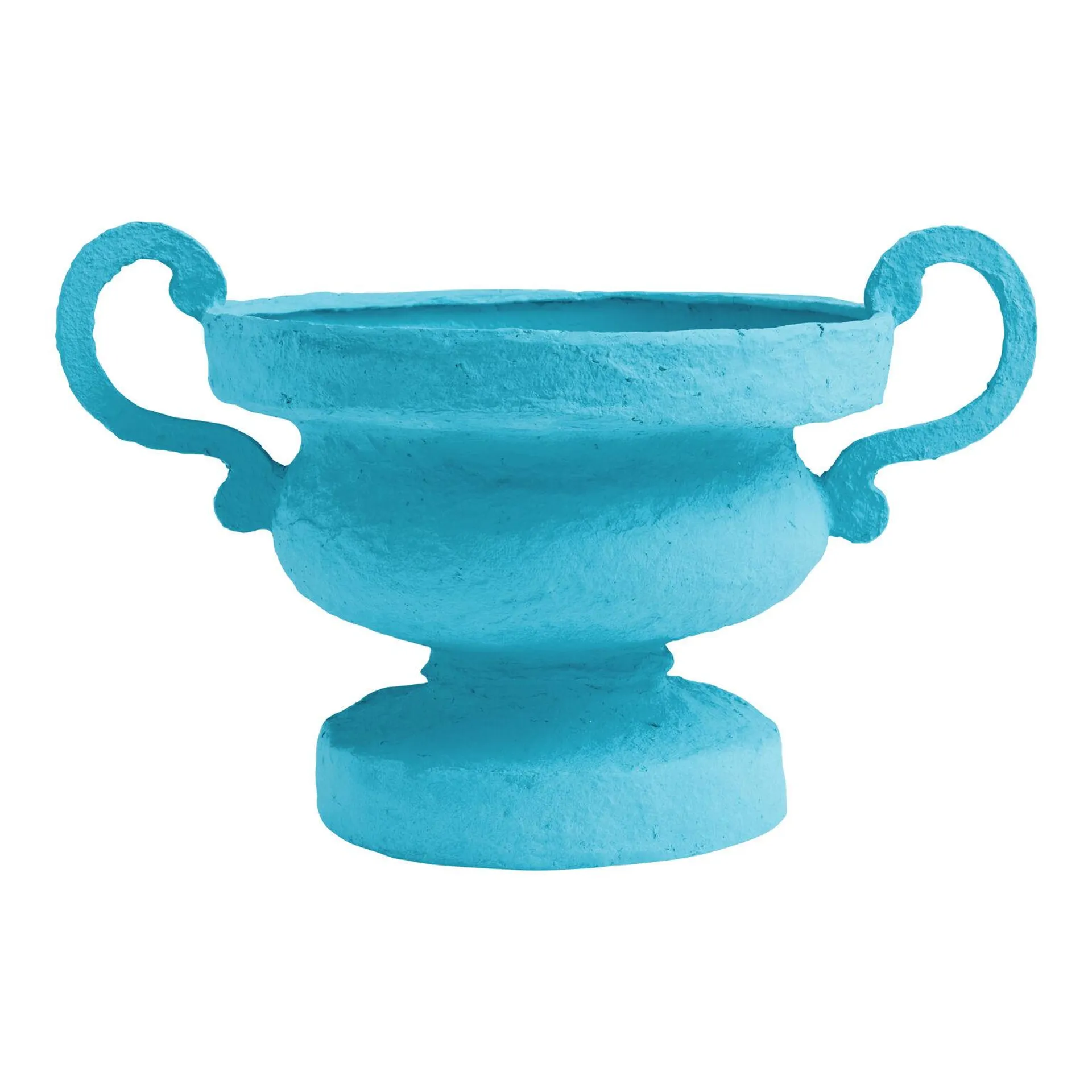 Blue Cotton Mache Pedestal Vase