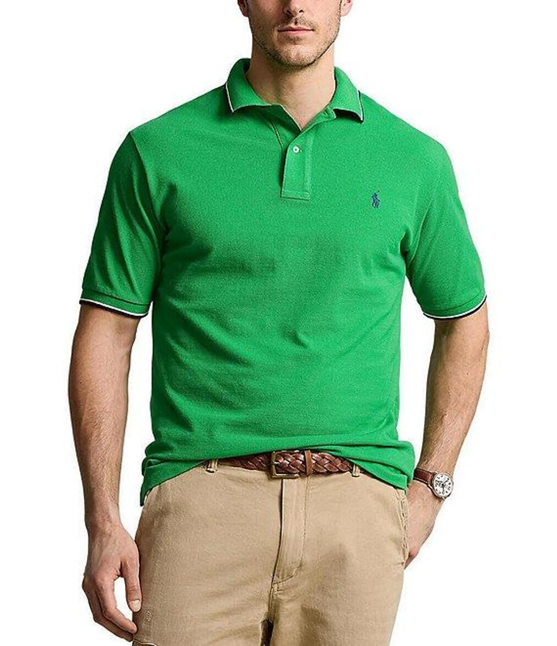 Big & Tall Tipped Mesh Short-Sleeve Polo Shirt