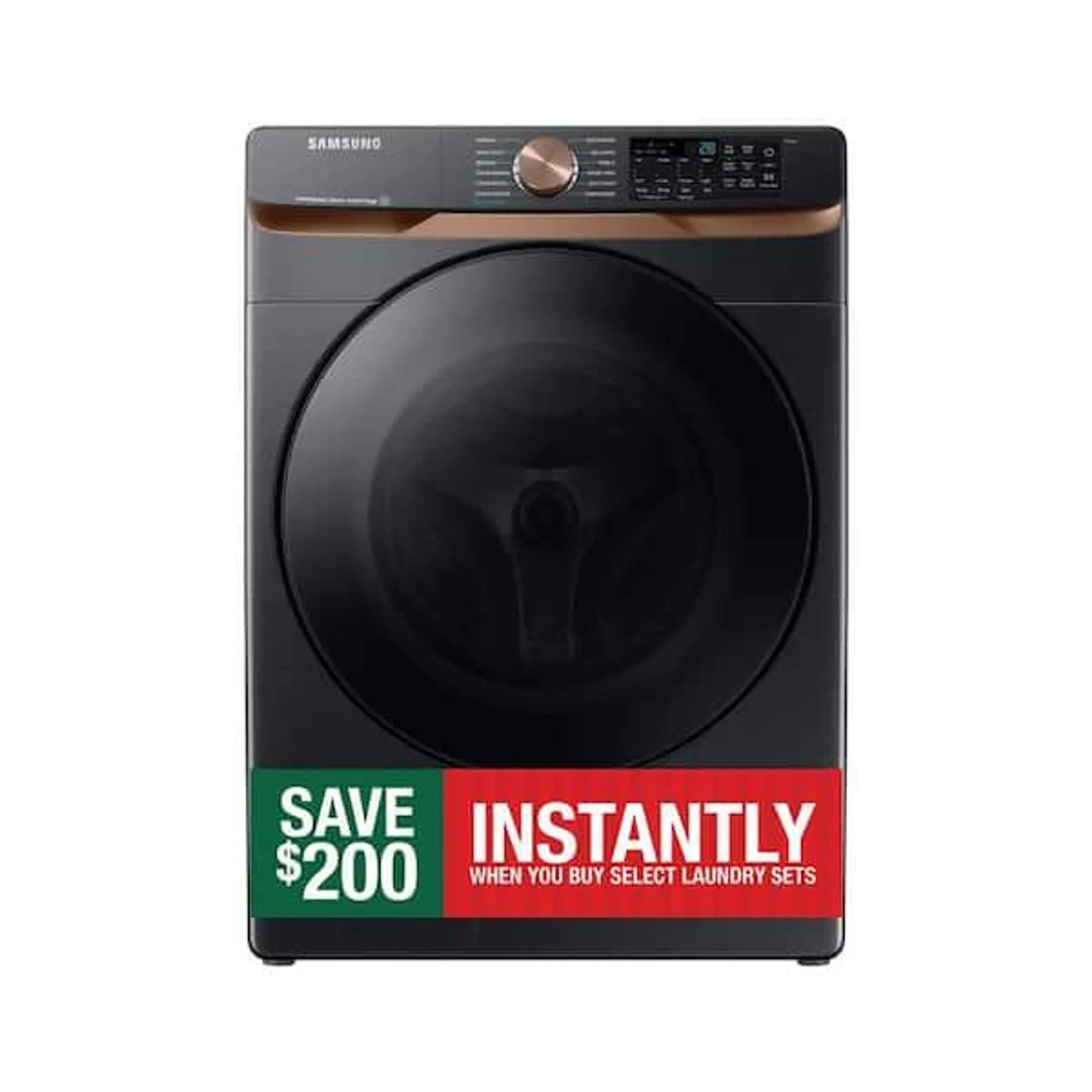 5 cu. ft. Extra Large Capacity Smart Front Load Washer in Brushed Black with Super Speed Wash and Steam