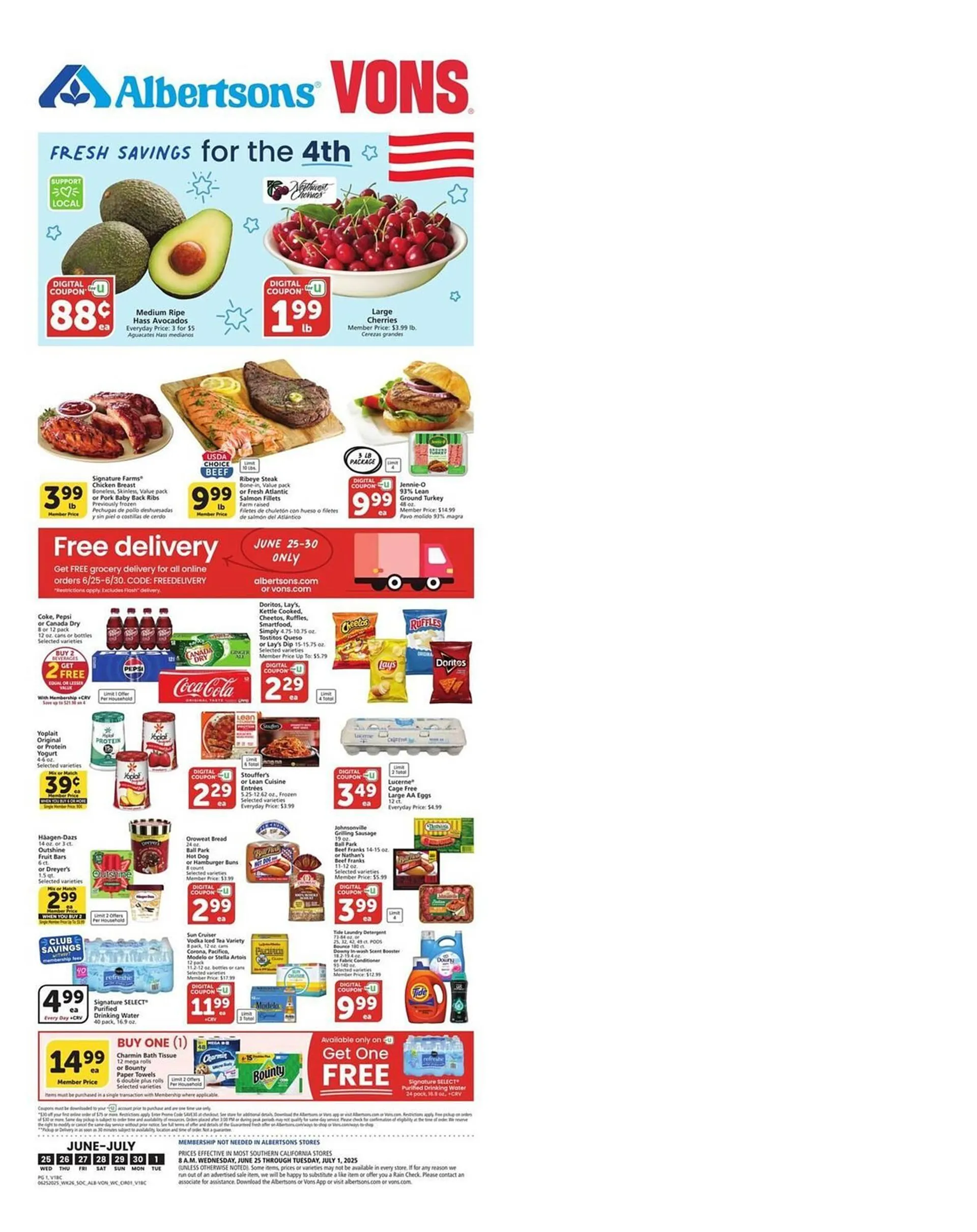 Weekly ad Albertsons Weekly Ad from June 25 to July 1 2025 - Page 1