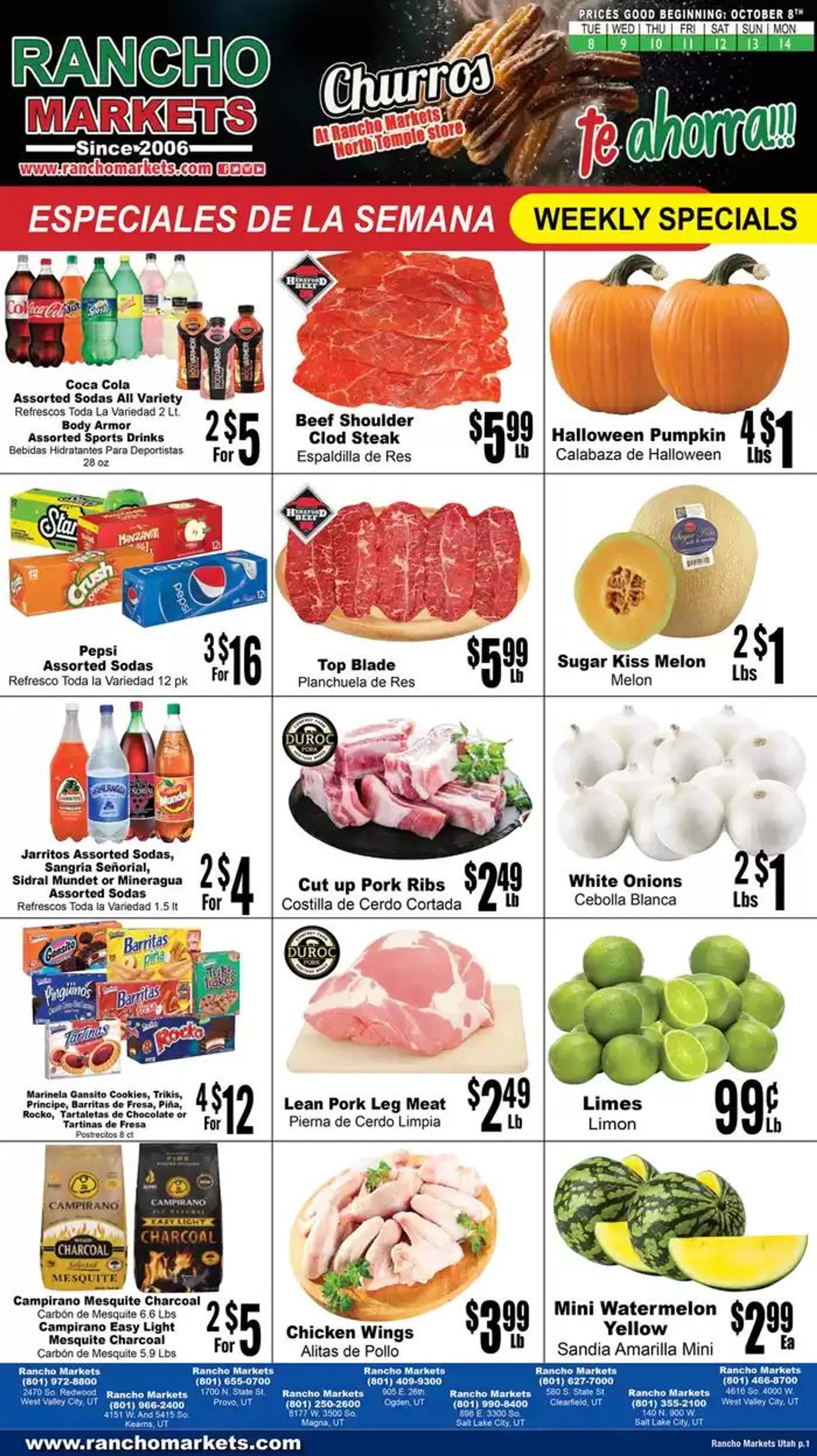 Weekly ad Flyer Rancho Markets from October 8 to October 22 2024 - Page 1