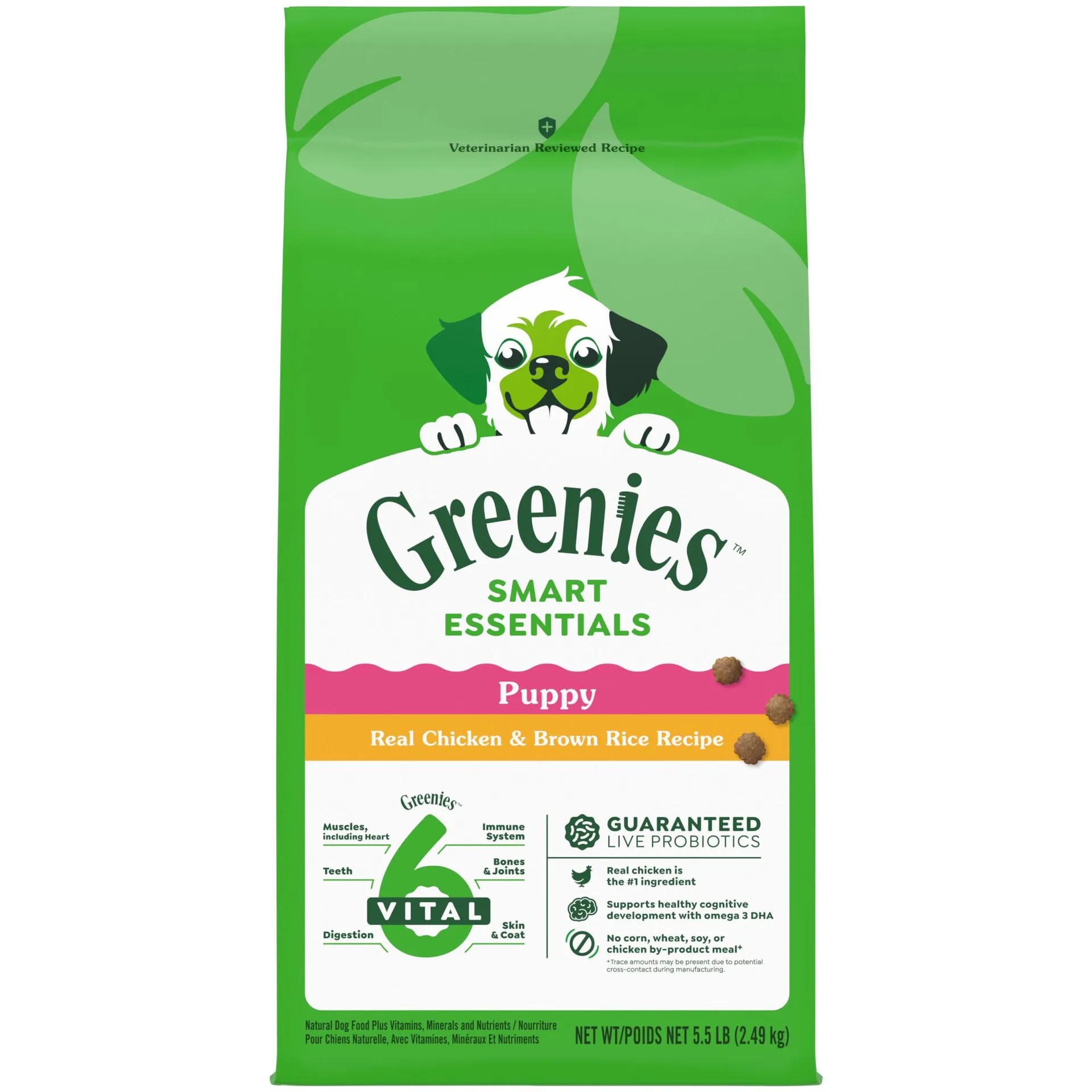 Greenies Smart Essentials Puppy High Protein Dry Dog Food, Real Chicken & Brown Rice Recipe, 5.5 Pound Bag