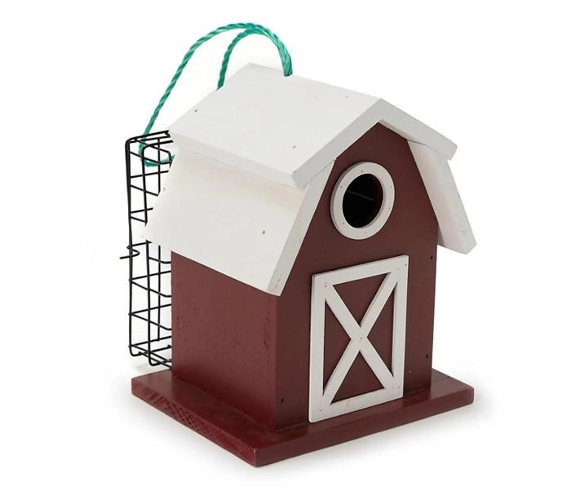 Red Barn Suet Cake Holder Bird House