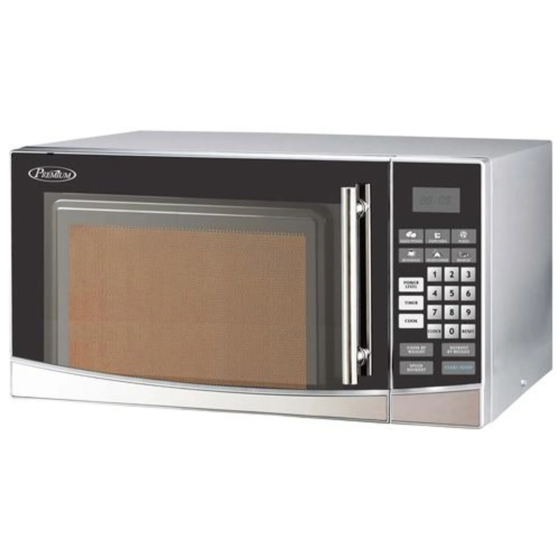 1.0 Cubic Foot Stainless Steel Microwave Oven with 10 Power Levels and Digital Control Panel