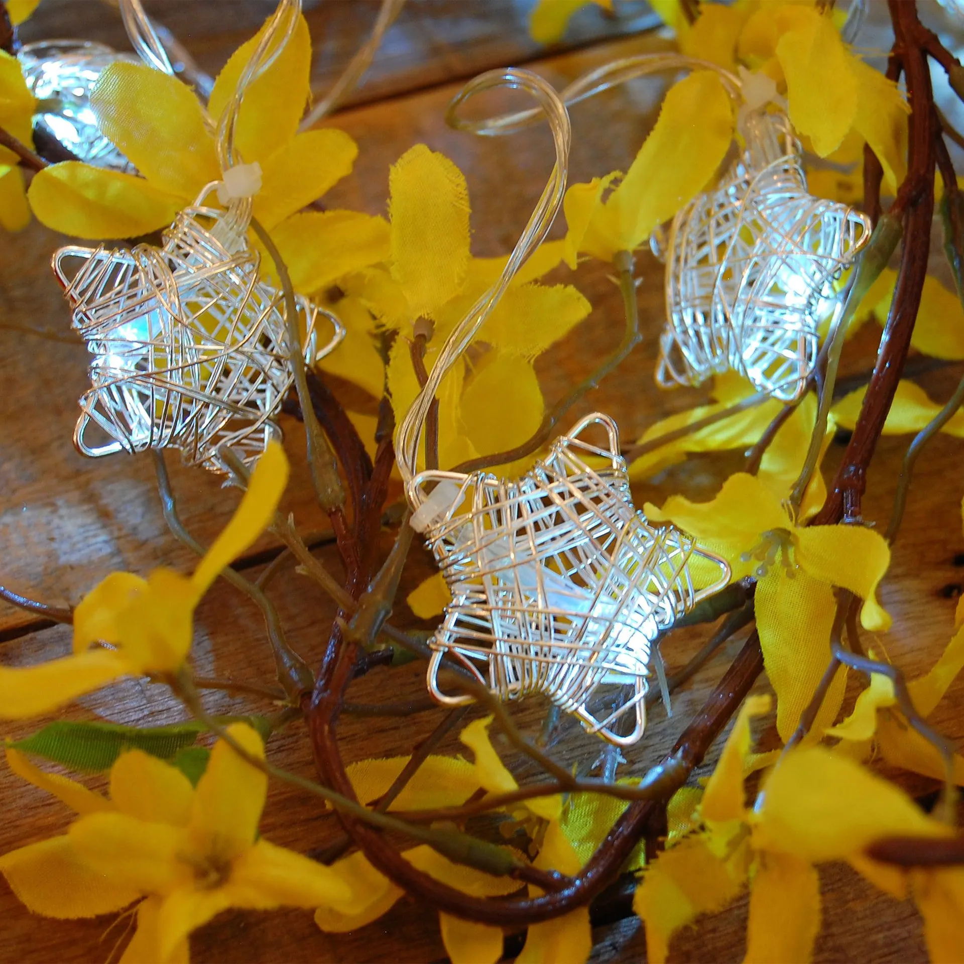 Battery Operated with 20 Silver Stars String Lights