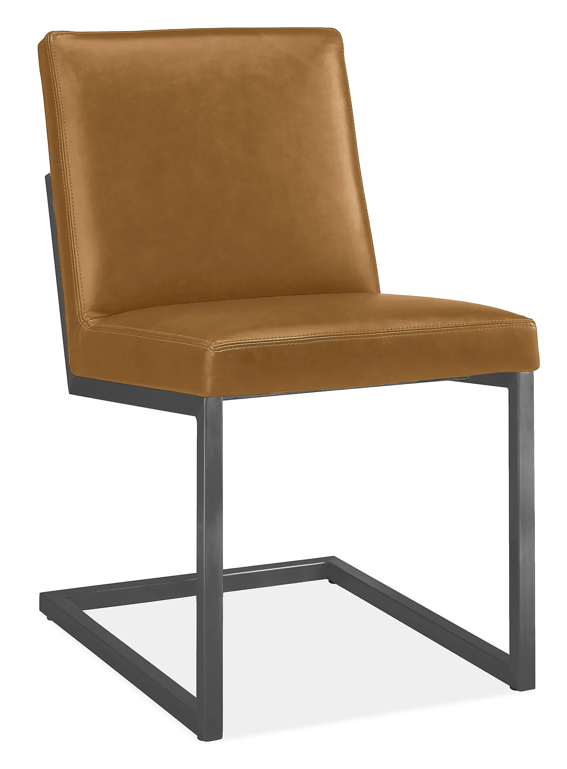 Lira Side Chair in Palermo Camel Leather with Graphite Frame