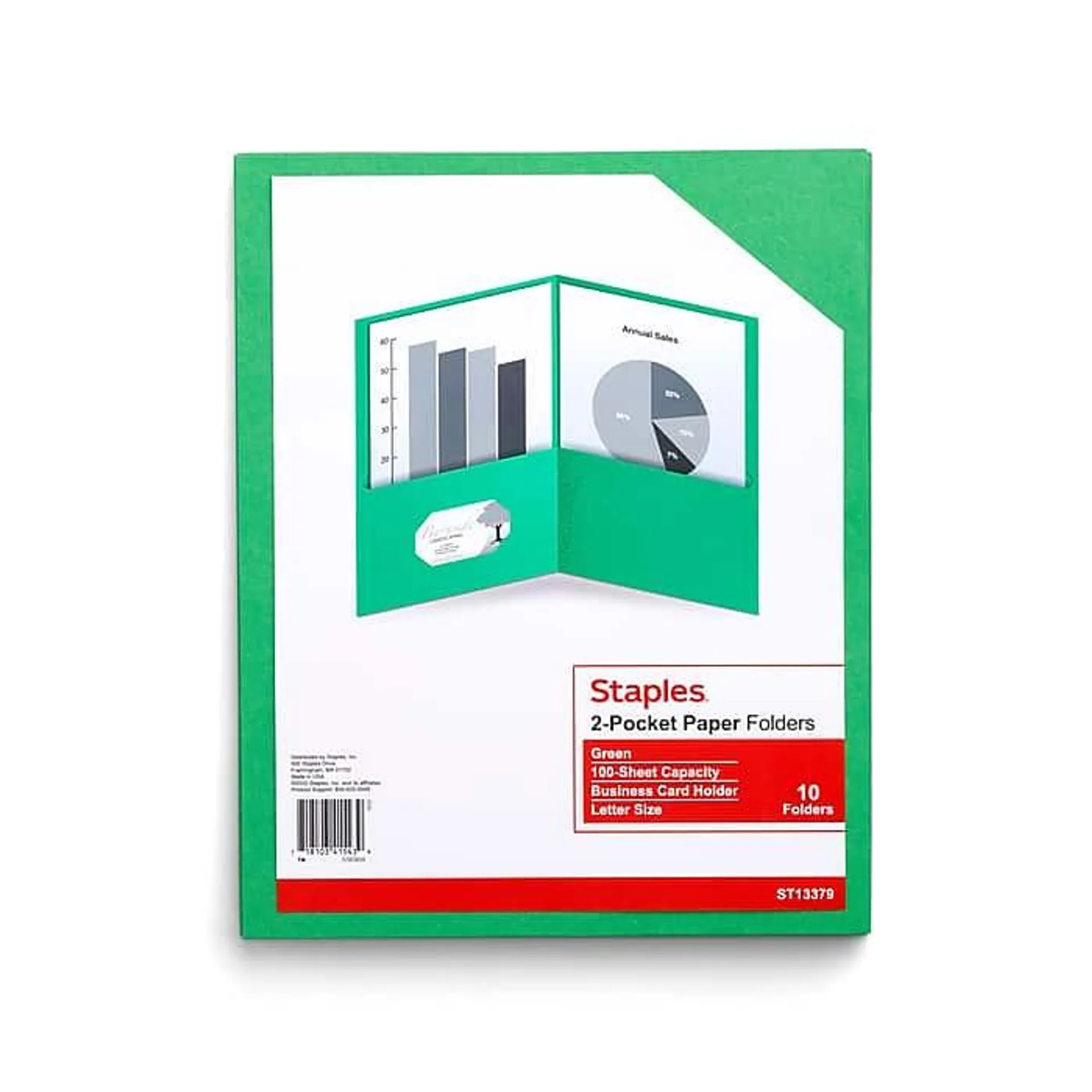 Staples 10% Recycled Smooth 2-Pocket Paper Presentation Folder,